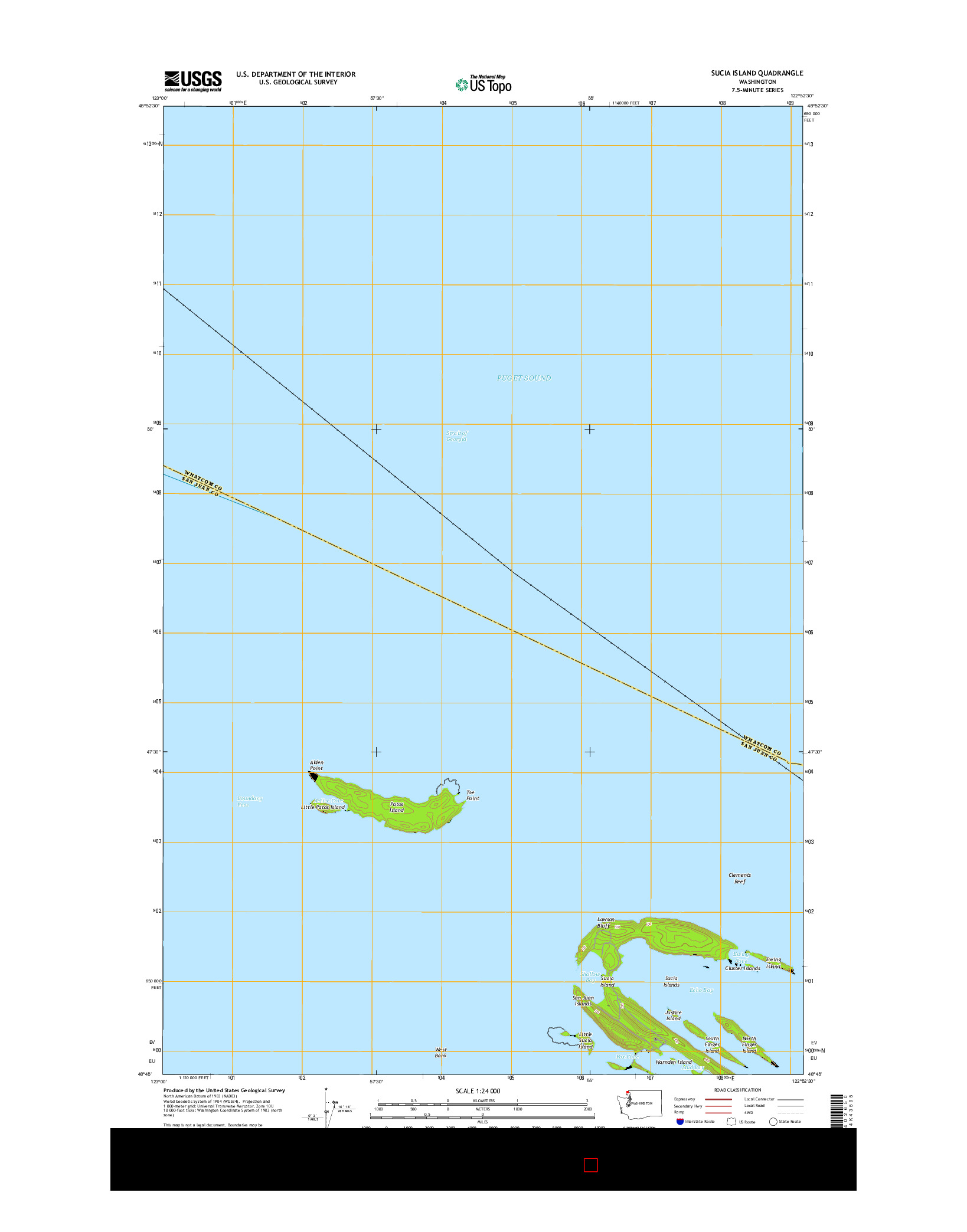 USGS US TOPO 7.5-MINUTE MAP FOR SUCIA ISLAND, WA 2017