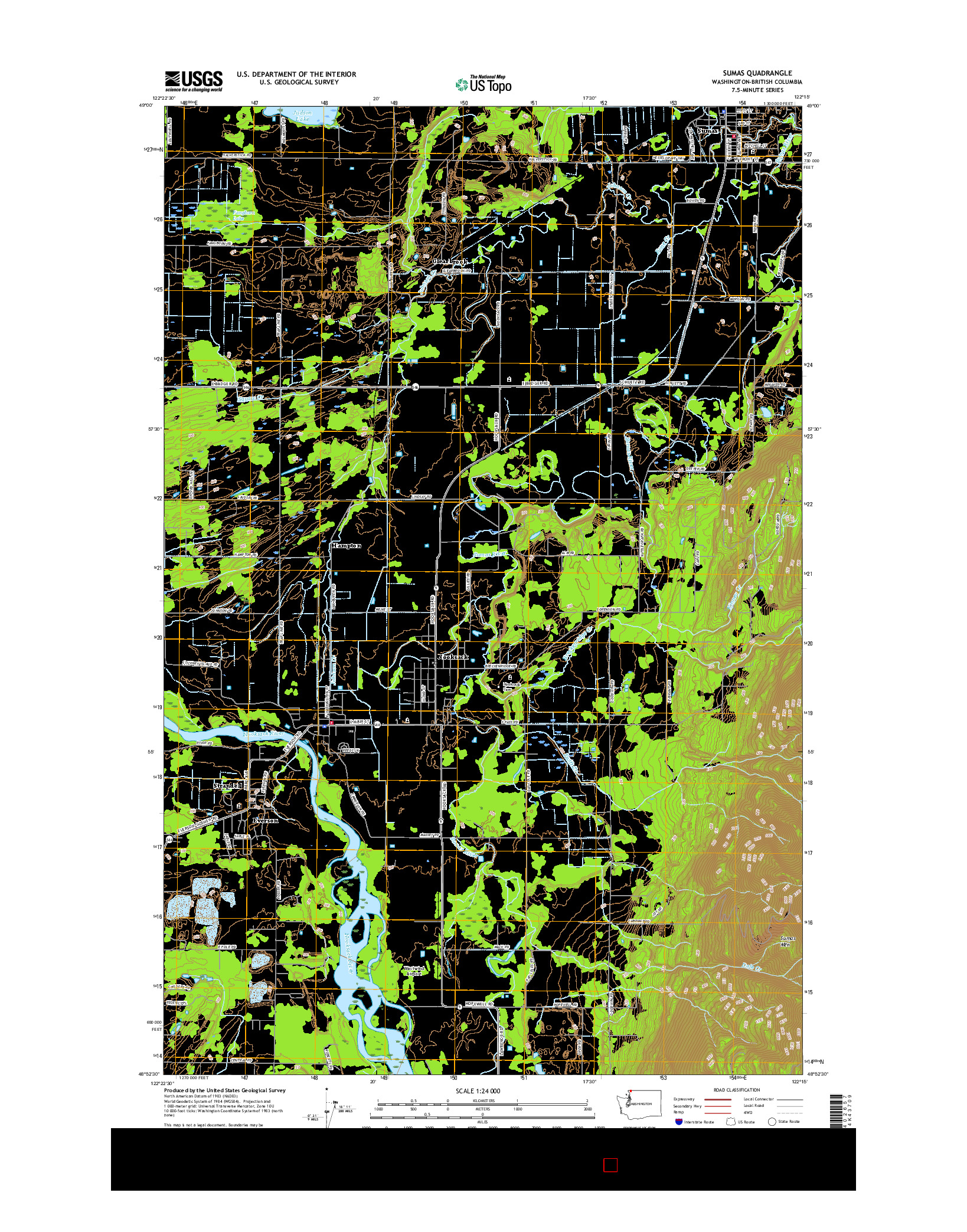 USGS US TOPO 7.5-MINUTE MAP FOR SUMAS, WA-BC 2017