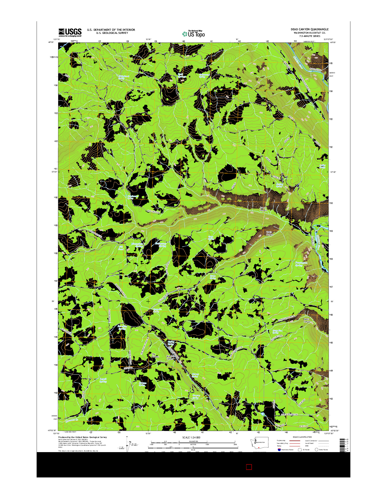 USGS US TOPO 7.5-MINUTE MAP FOR DEAD CANYON, WA 2017