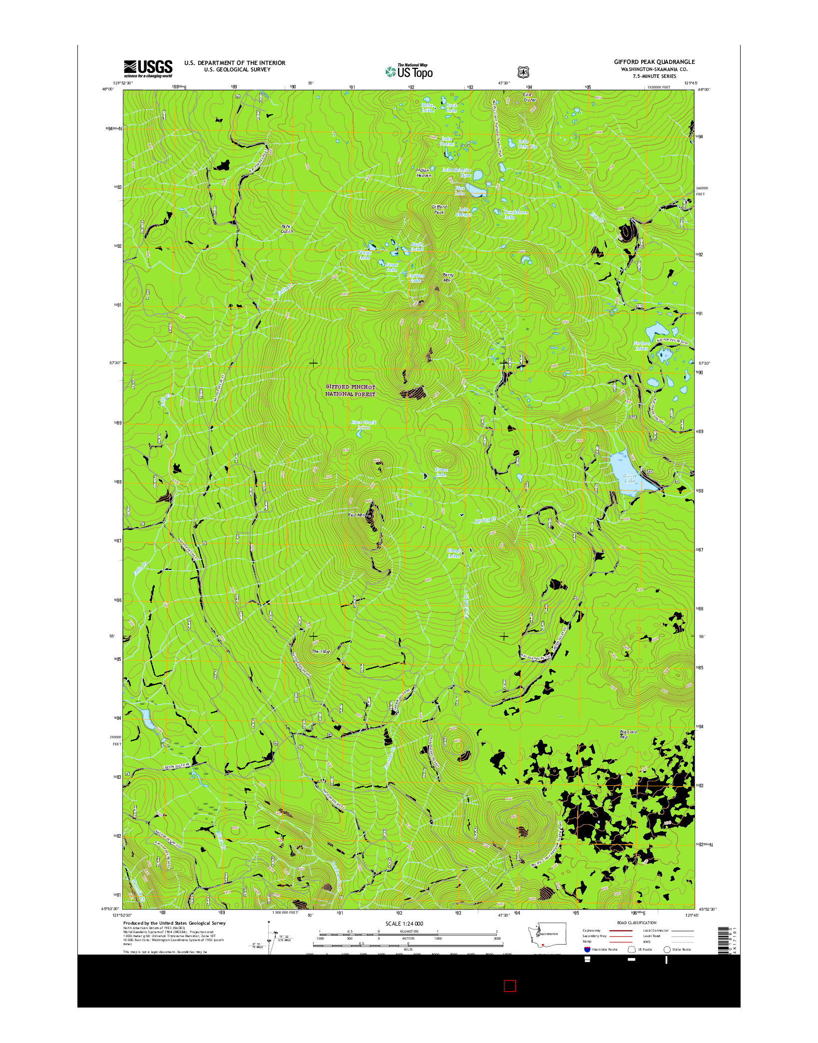 USGS US TOPO 7.5-MINUTE MAP FOR GIFFORD PEAK, WA 2017