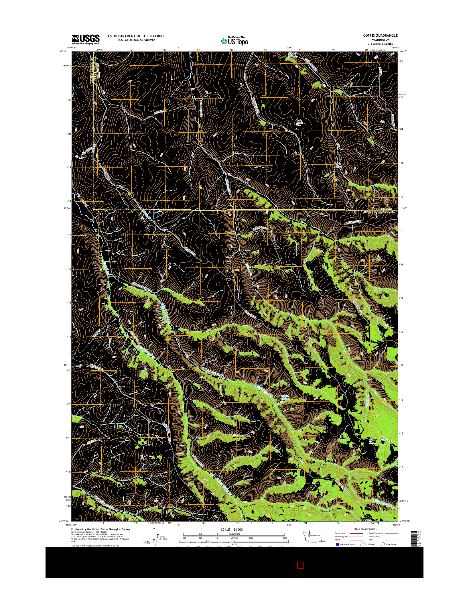 USGS US TOPO 7.5-MINUTE MAP FOR COPPEI, WA 2017