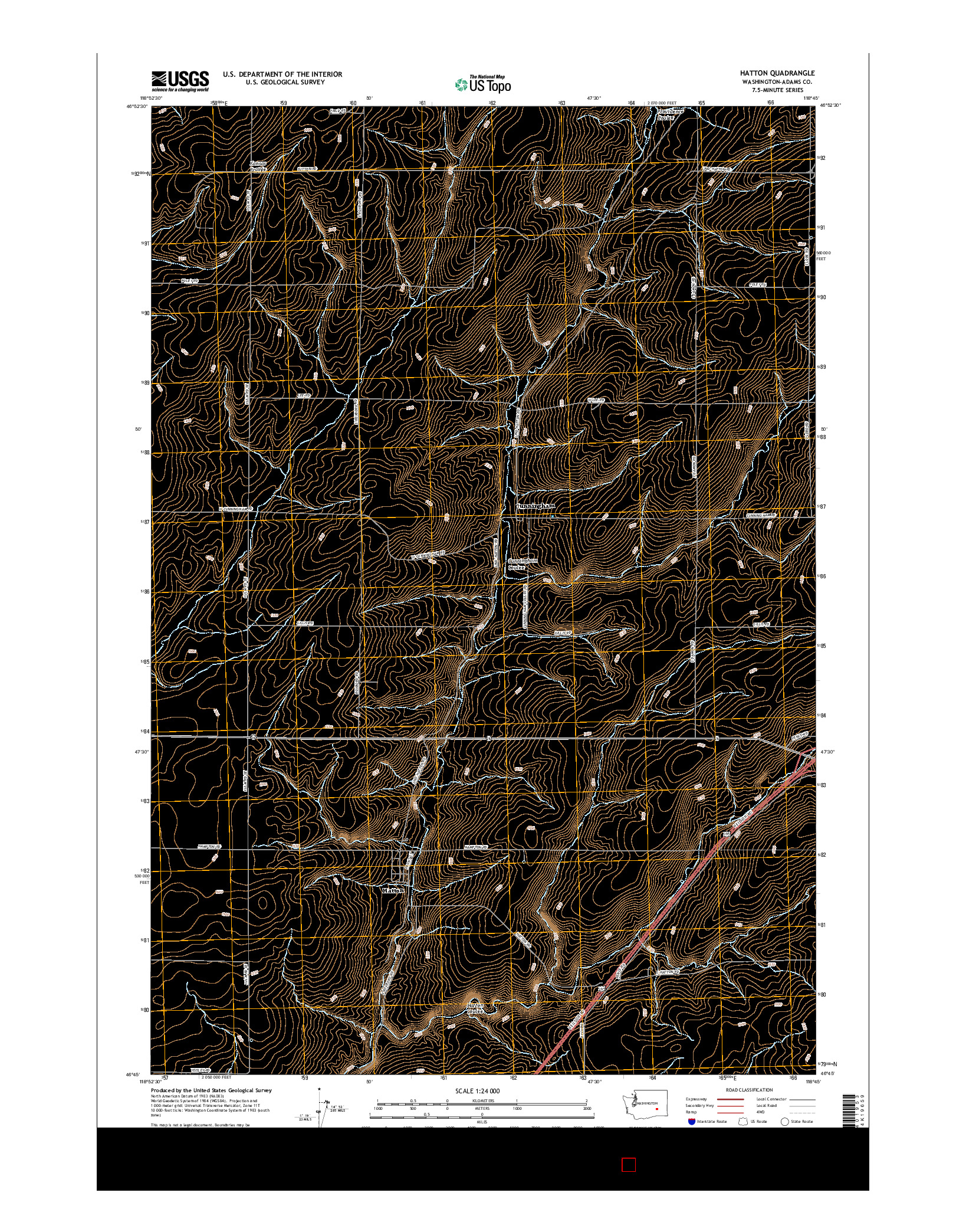 USGS US TOPO 7.5-MINUTE MAP FOR HATTON, WA 2017