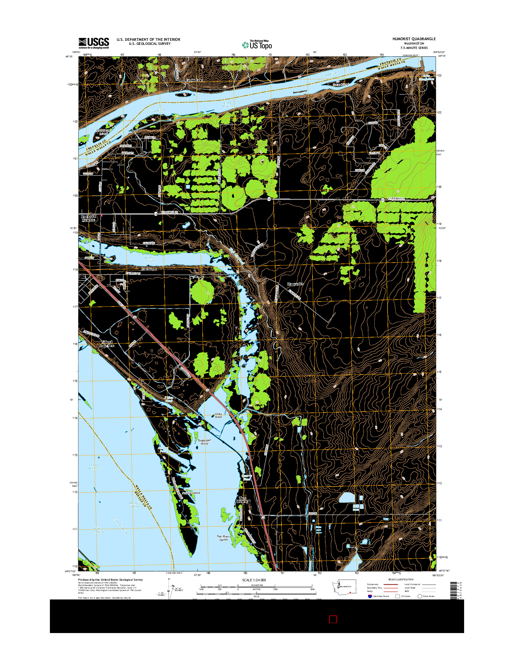 USGS US TOPO 7.5-MINUTE MAP FOR HUMORIST, WA 2017