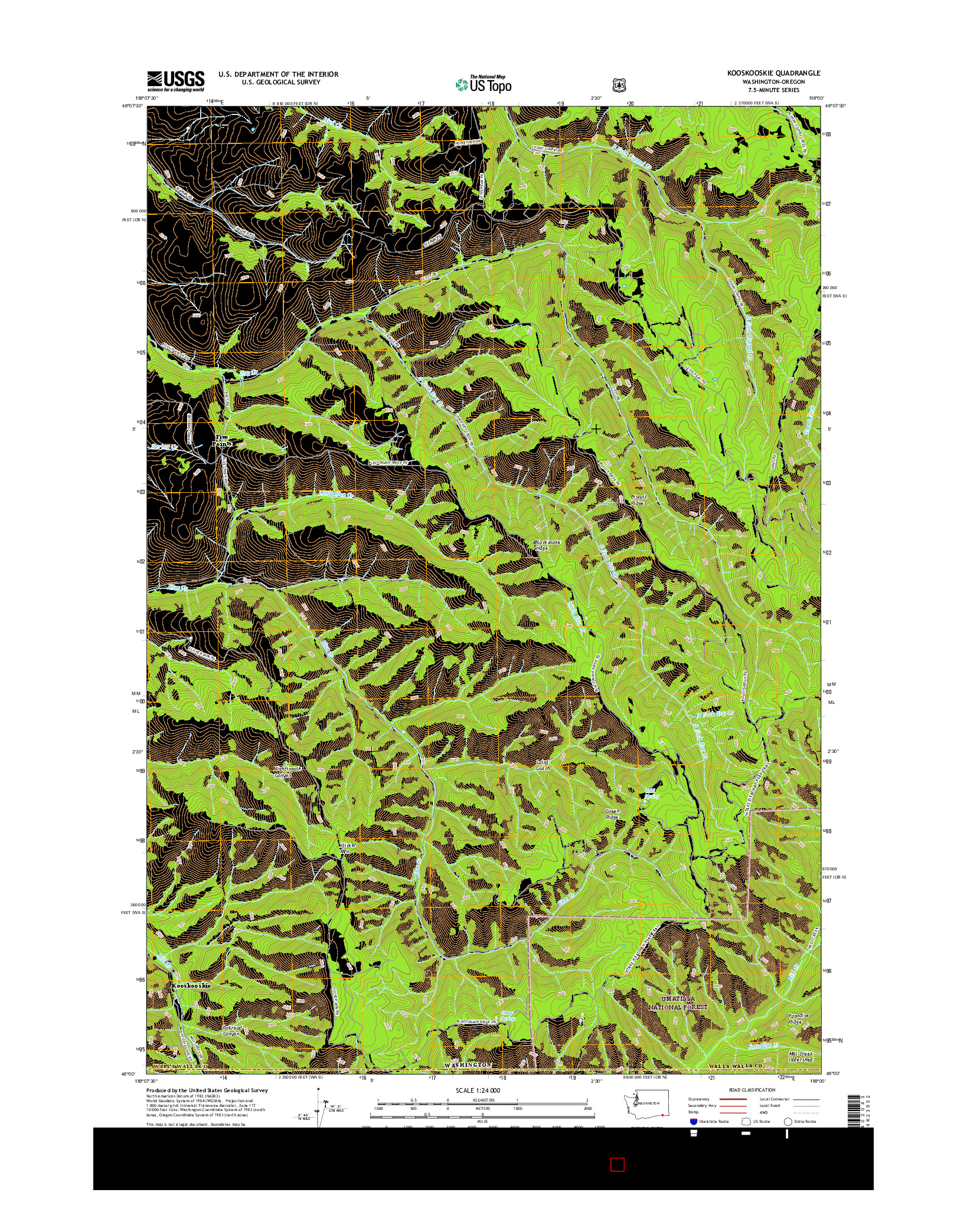 USGS US TOPO 7.5-MINUTE MAP FOR KOOSKOOSKIE, WA-OR 2017