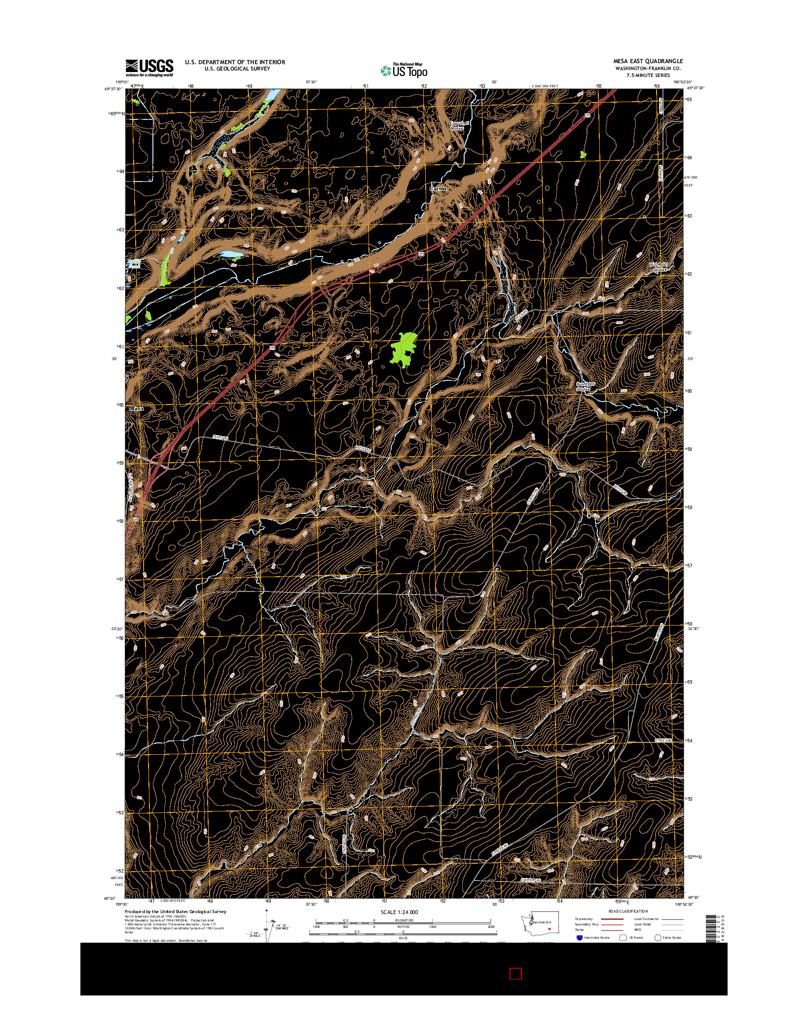 USGS US TOPO 7.5-MINUTE MAP FOR MESA EAST, WA 2017