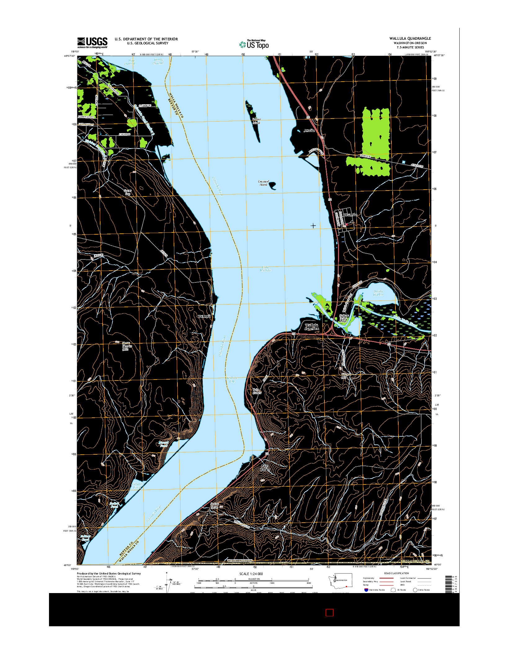 USGS US TOPO 7.5-MINUTE MAP FOR WALLULA, WA-OR 2017