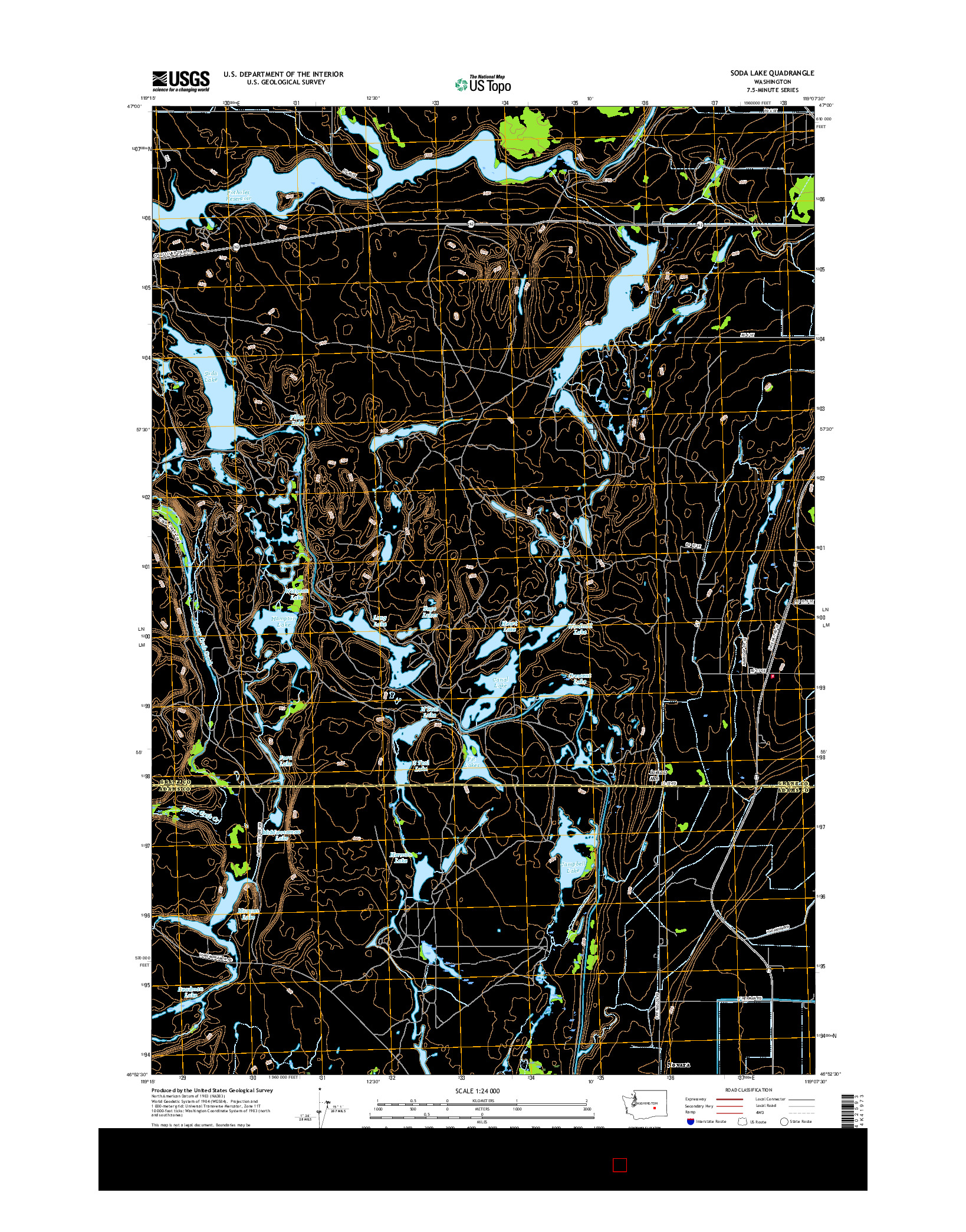 USGS US TOPO 7.5-MINUTE MAP FOR SODA LAKE, WA 2017