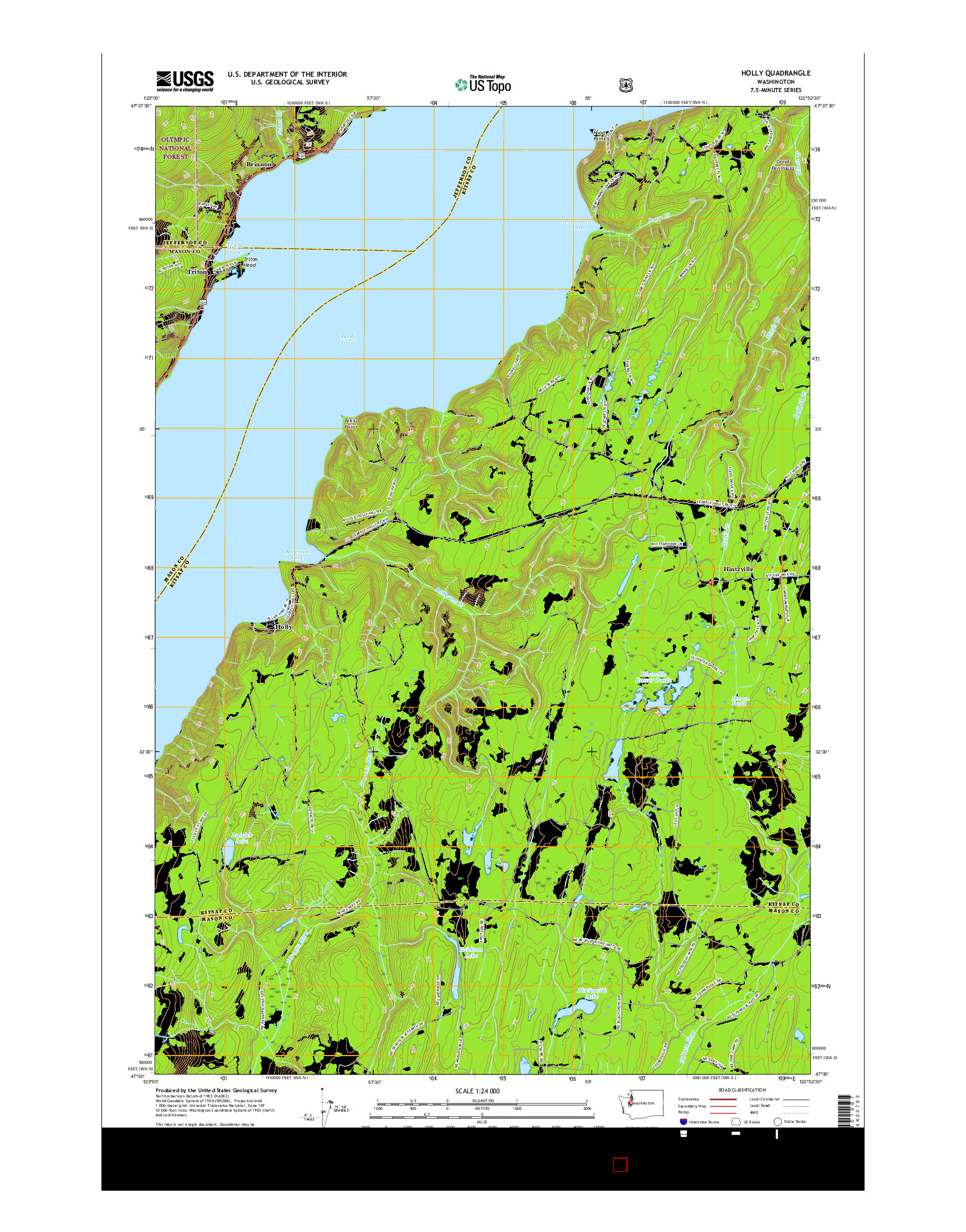 USGS US TOPO 7.5-MINUTE MAP FOR HOLLY, WA 2017