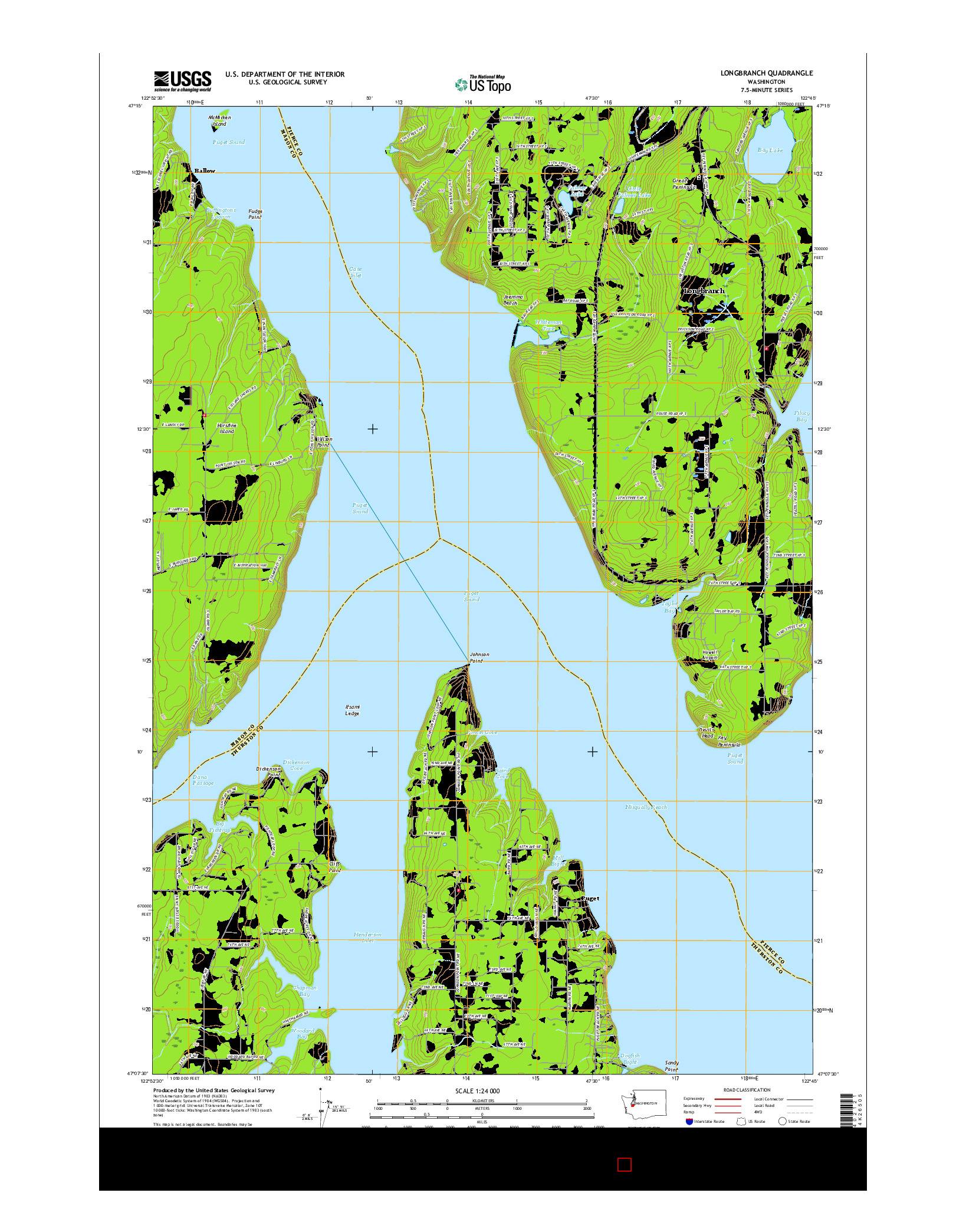 USGS US TOPO 7.5-MINUTE MAP FOR LONGBRANCH, WA 2017