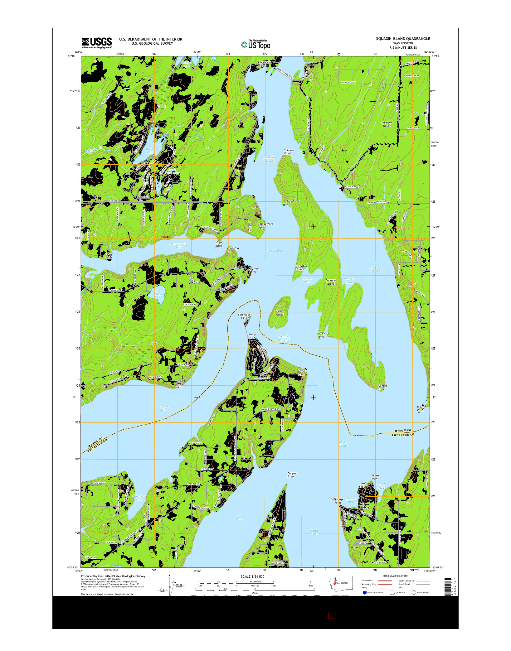 USGS US TOPO 7.5-MINUTE MAP FOR SQUAXIN ISLAND, WA 2017