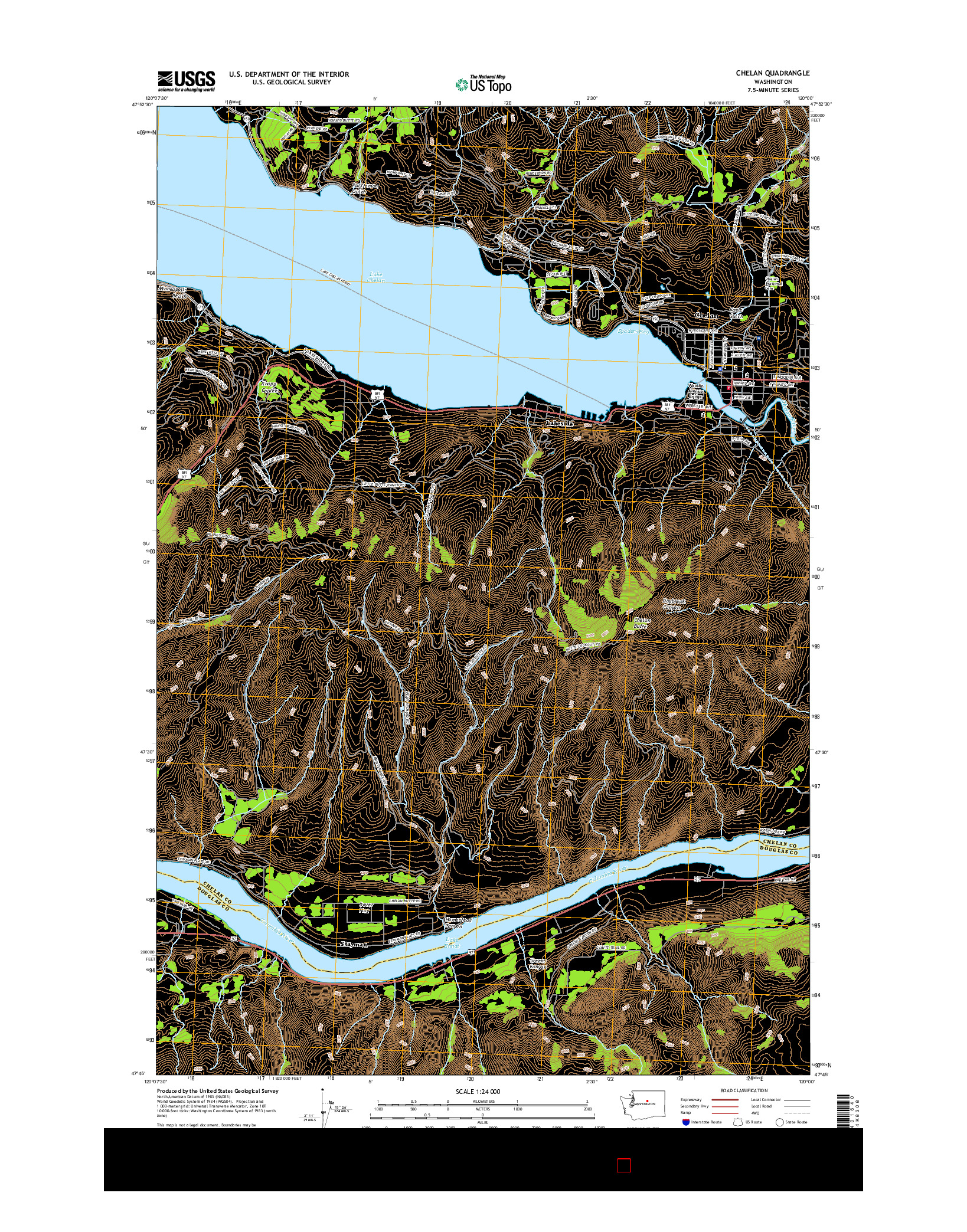 USGS US TOPO 7.5-MINUTE MAP FOR CHELAN, WA 2017