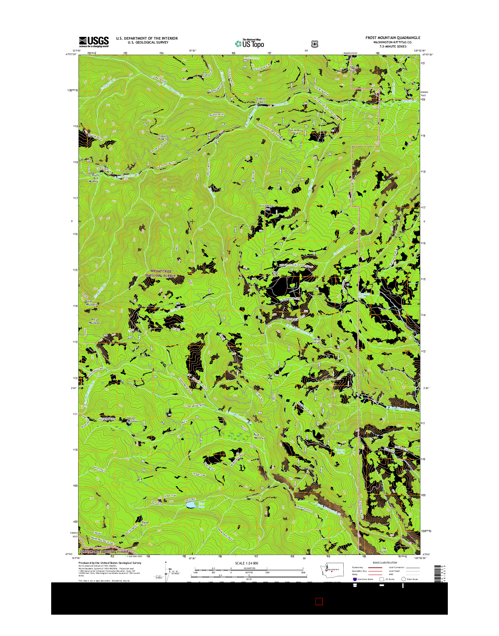 USGS US TOPO 7.5-MINUTE MAP FOR FROST MOUNTAIN, WA 2017