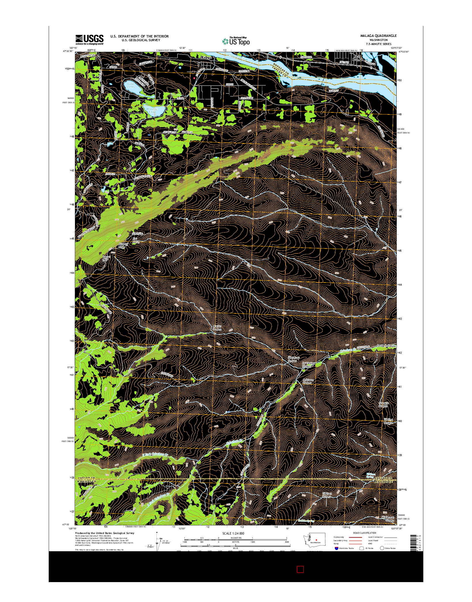 USGS US TOPO 7.5-MINUTE MAP FOR MALAGA, WA 2017