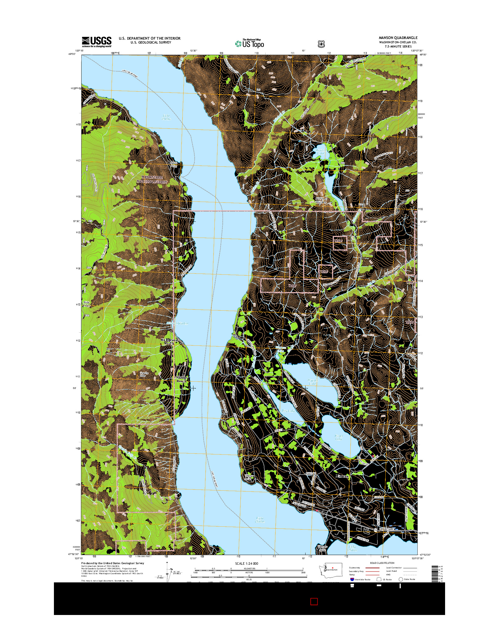 USGS US TOPO 7.5-MINUTE MAP FOR MANSON, WA 2017