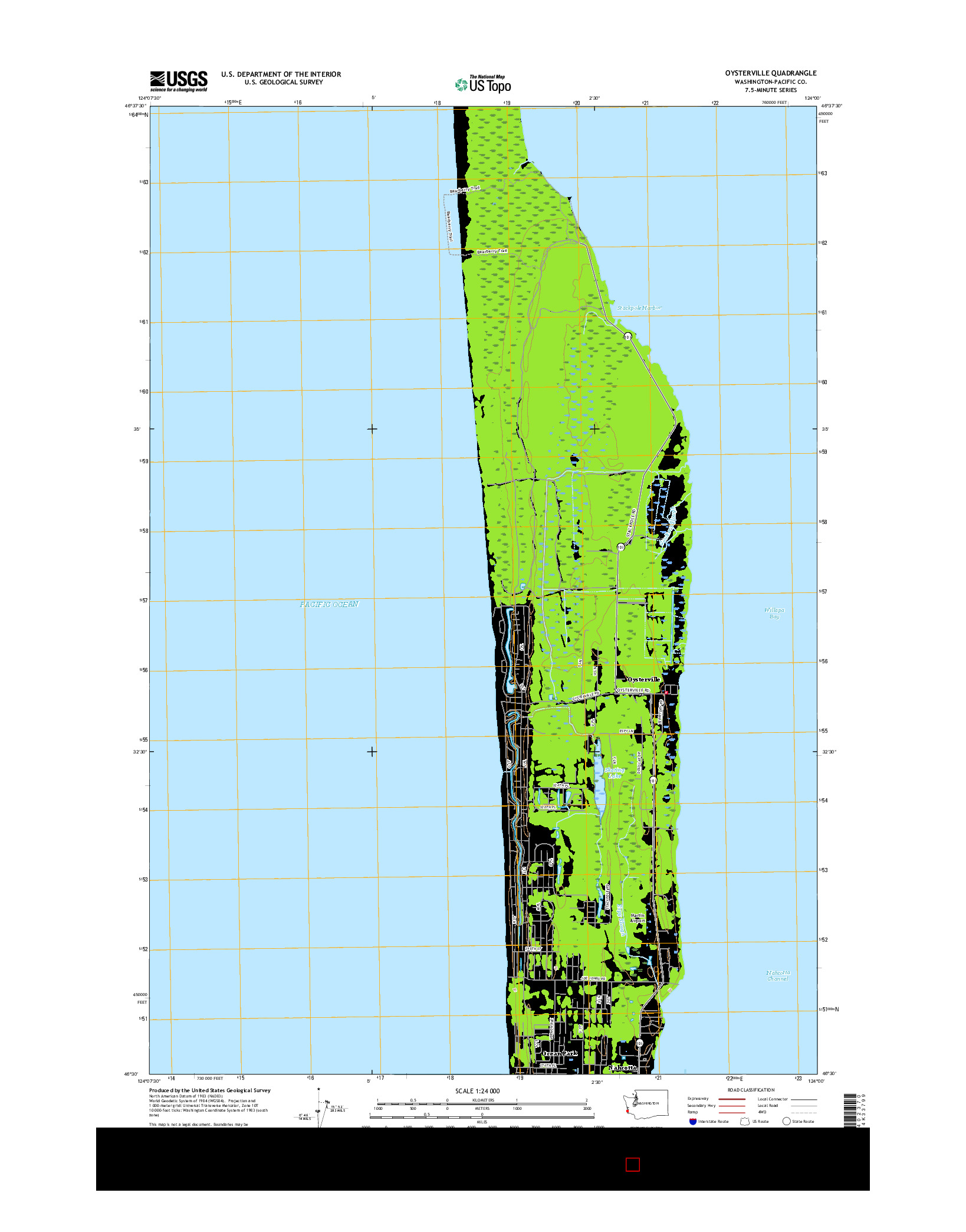 USGS US TOPO 7.5-MINUTE MAP FOR OYSTERVILLE, WA 2017