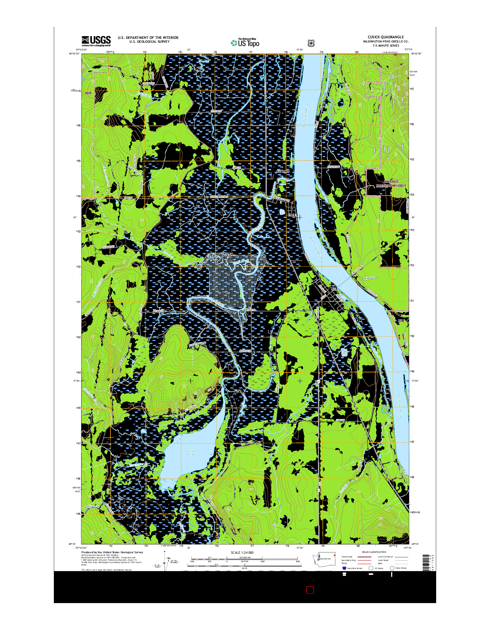 USGS US TOPO 7.5-MINUTE MAP FOR CUSICK, WA 2017