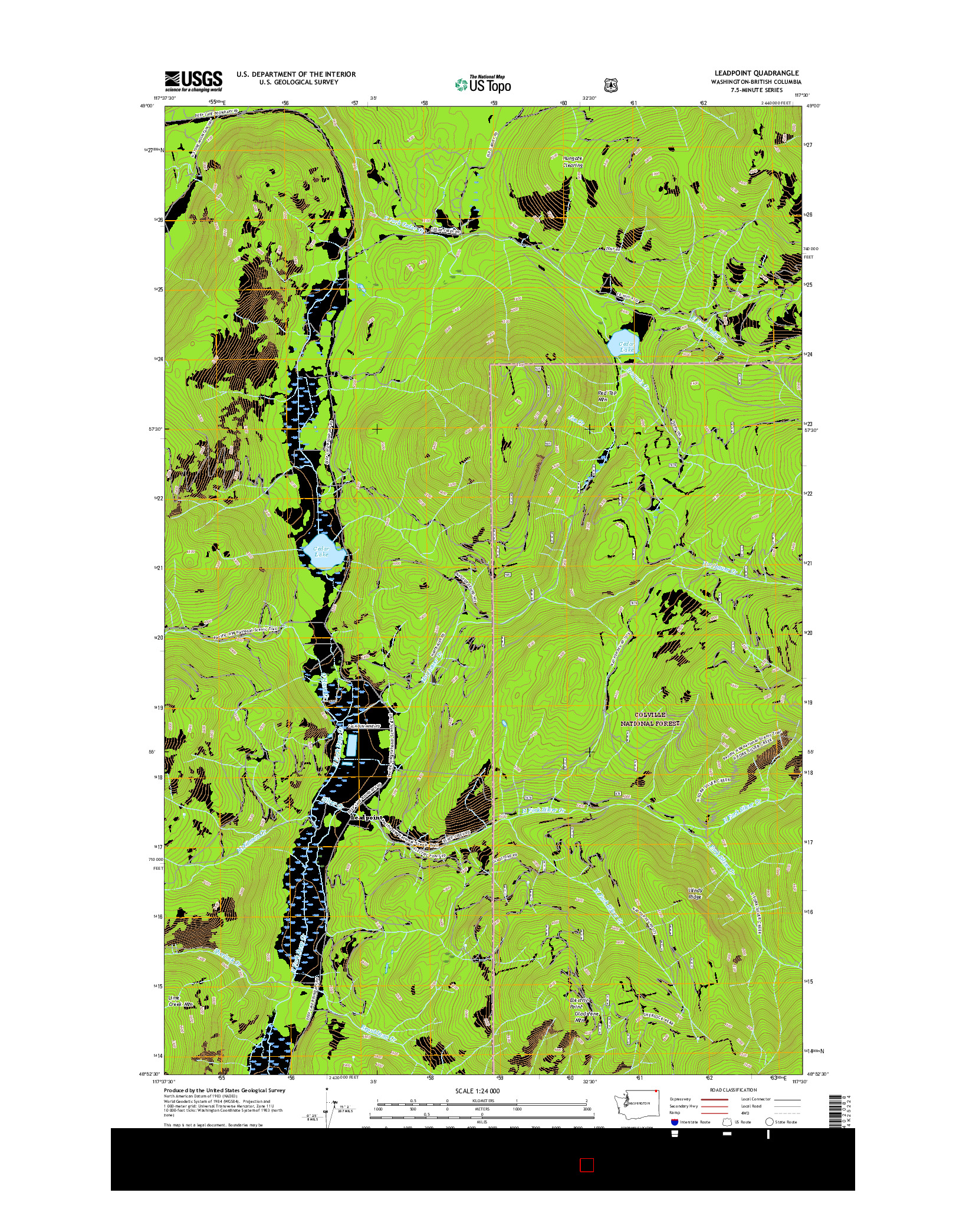 USGS US TOPO 7.5-MINUTE MAP FOR LEADPOINT, WA-BC 2017