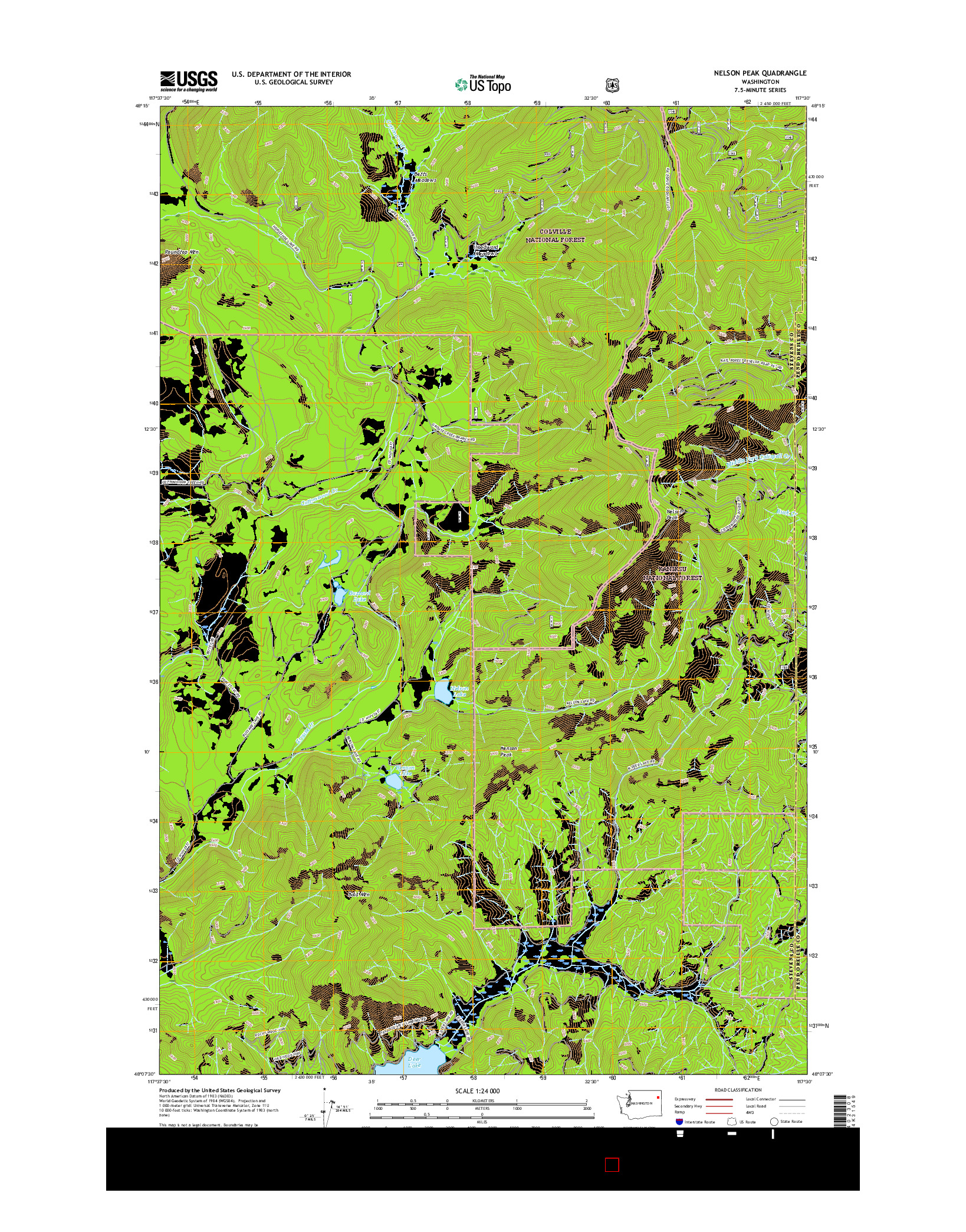USGS US TOPO 7.5-MINUTE MAP FOR NELSON PEAK, WA 2017