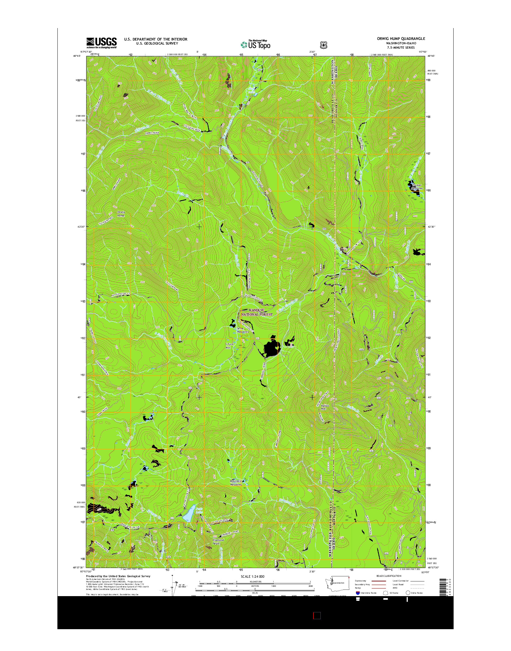 USGS US TOPO 7.5-MINUTE MAP FOR ORWIG HUMP, WA-ID 2017
