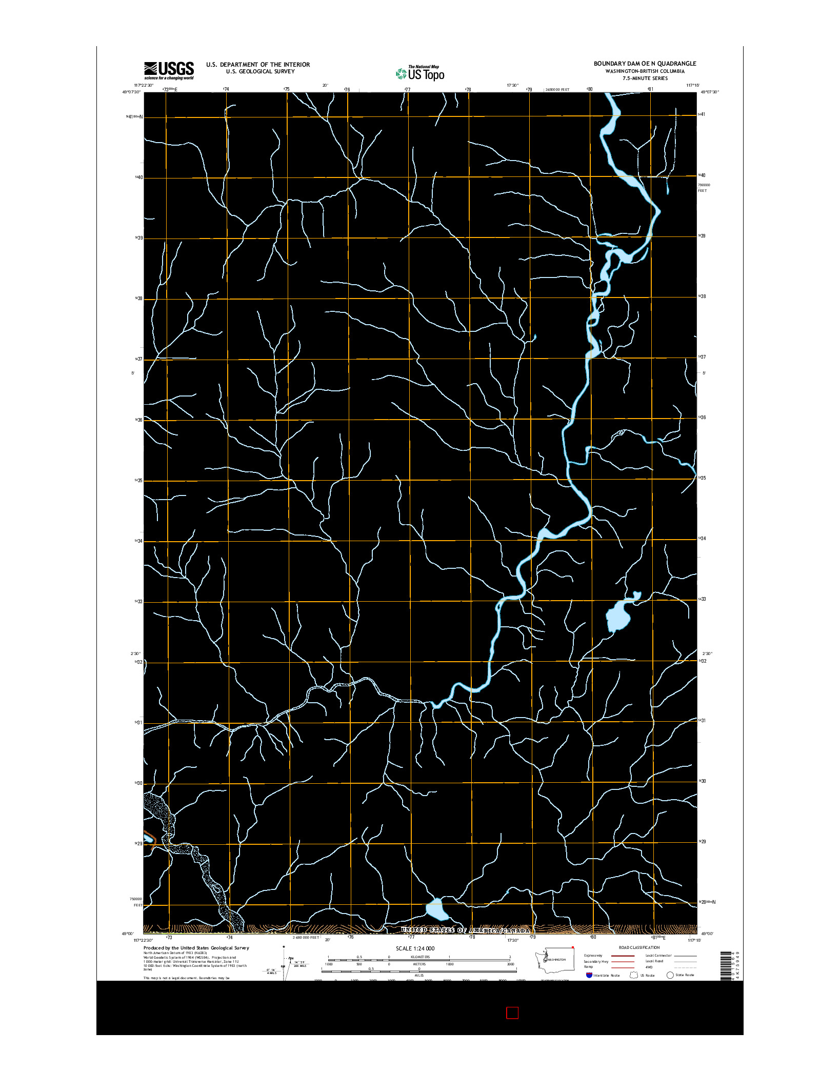 USGS US TOPO 7.5-MINUTE MAP FOR BOUNDARY DAM OE N, WA-BC 2017