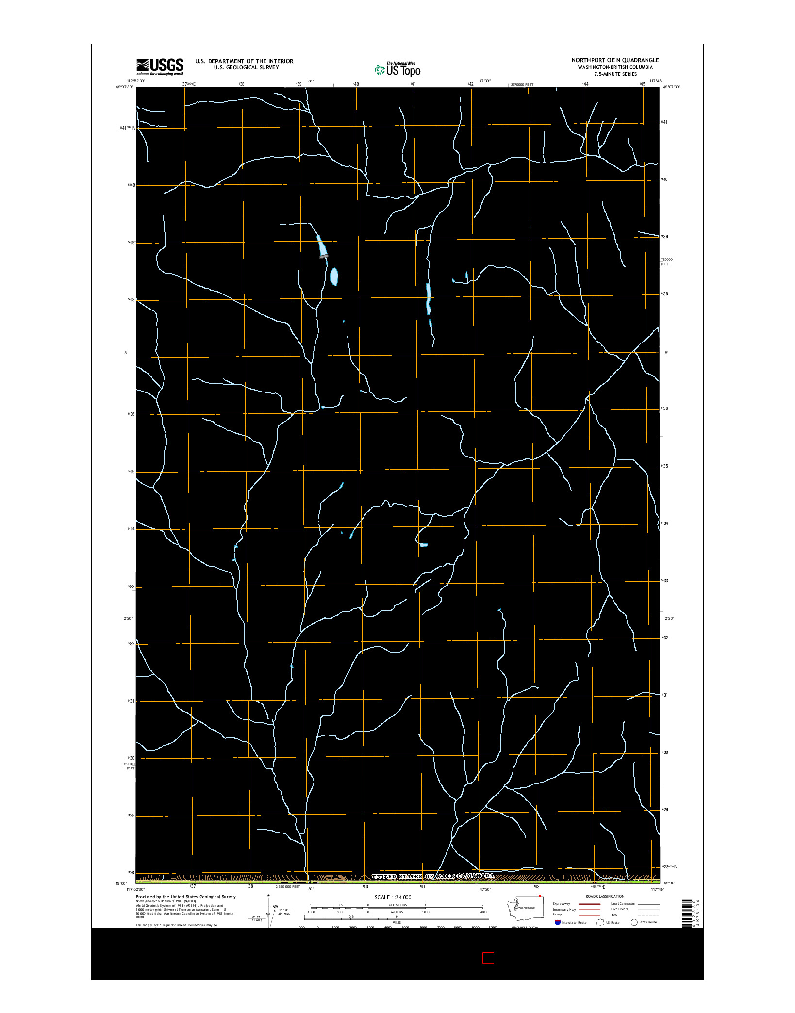 USGS US TOPO 7.5-MINUTE MAP FOR NORTHPORT OE N, WA-BC 2017