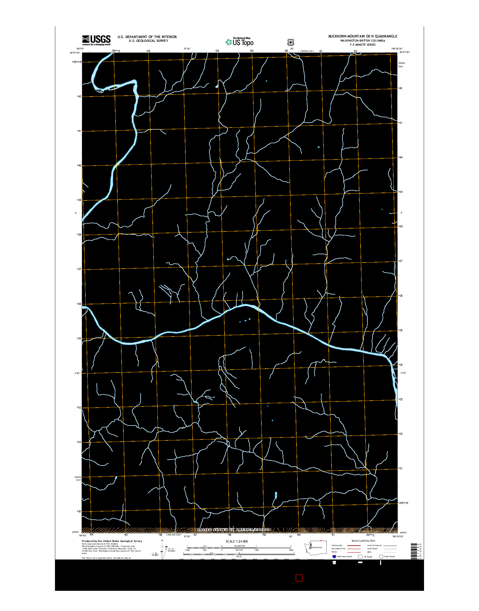 USGS US TOPO 7.5-MINUTE MAP FOR BUCKHORN MOUNTAIN OE N, WA-BC 2017