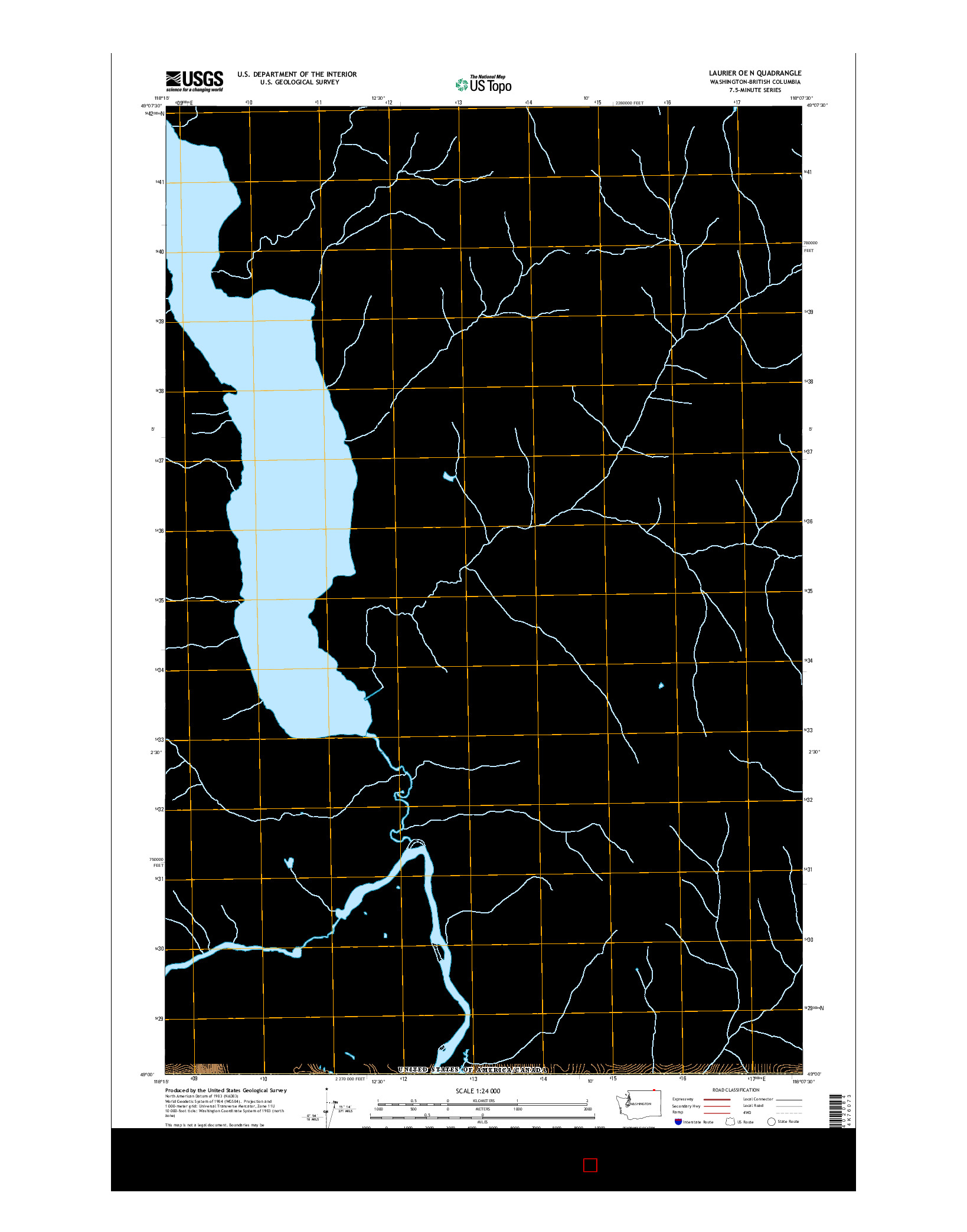 USGS US TOPO 7.5-MINUTE MAP FOR LAURIER OE N, WA-BC 2017