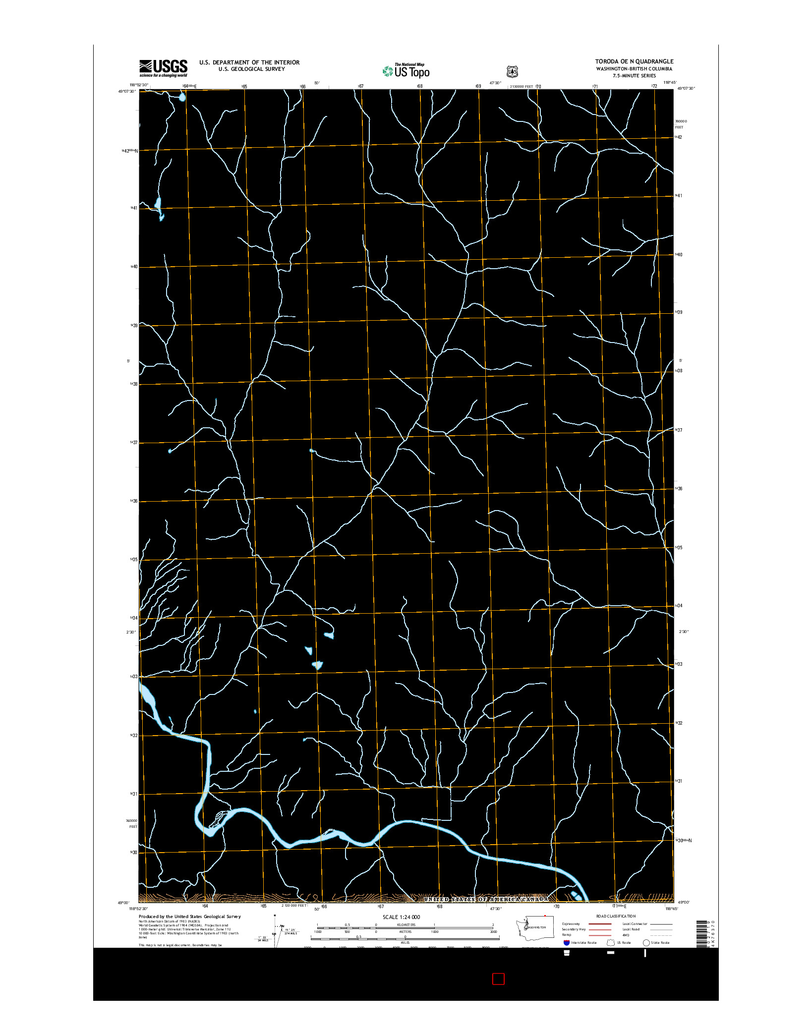USGS US TOPO 7.5-MINUTE MAP FOR TORODA OE N, WA-BC 2017