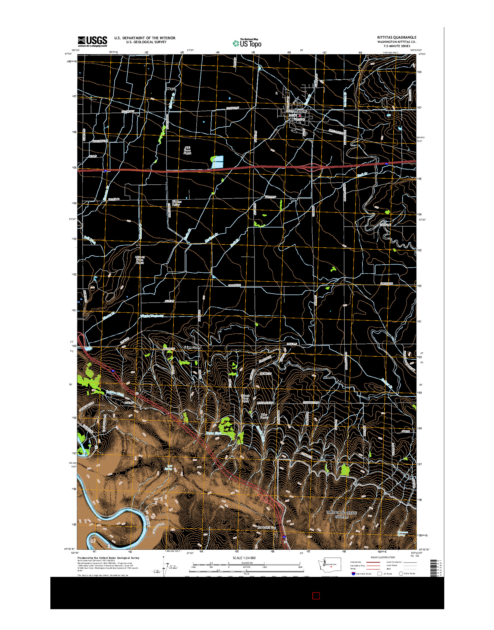 USGS US TOPO 7.5-MINUTE MAP FOR KITTITAS, WA 2017