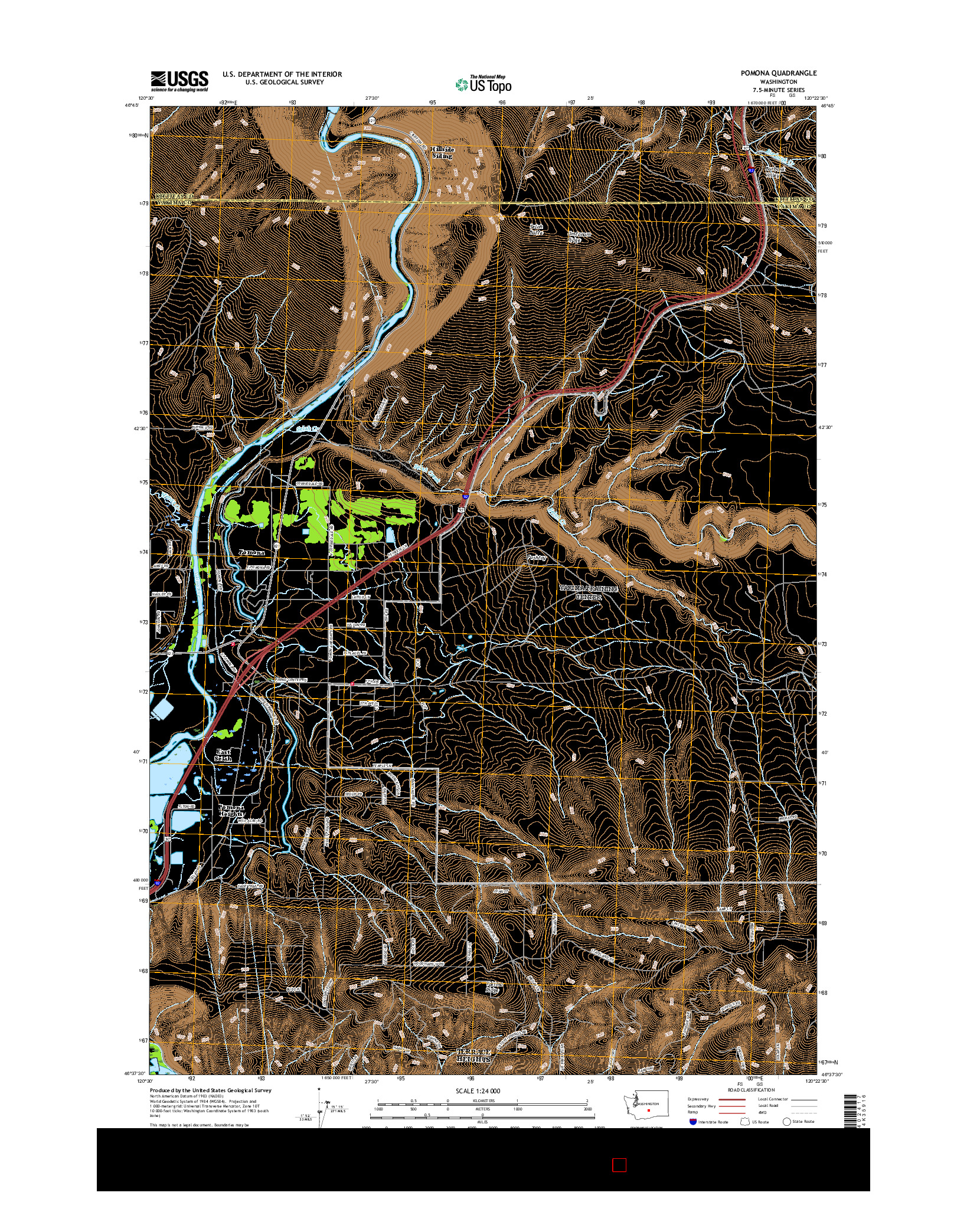 USGS US TOPO 7.5-MINUTE MAP FOR POMONA, WA 2017