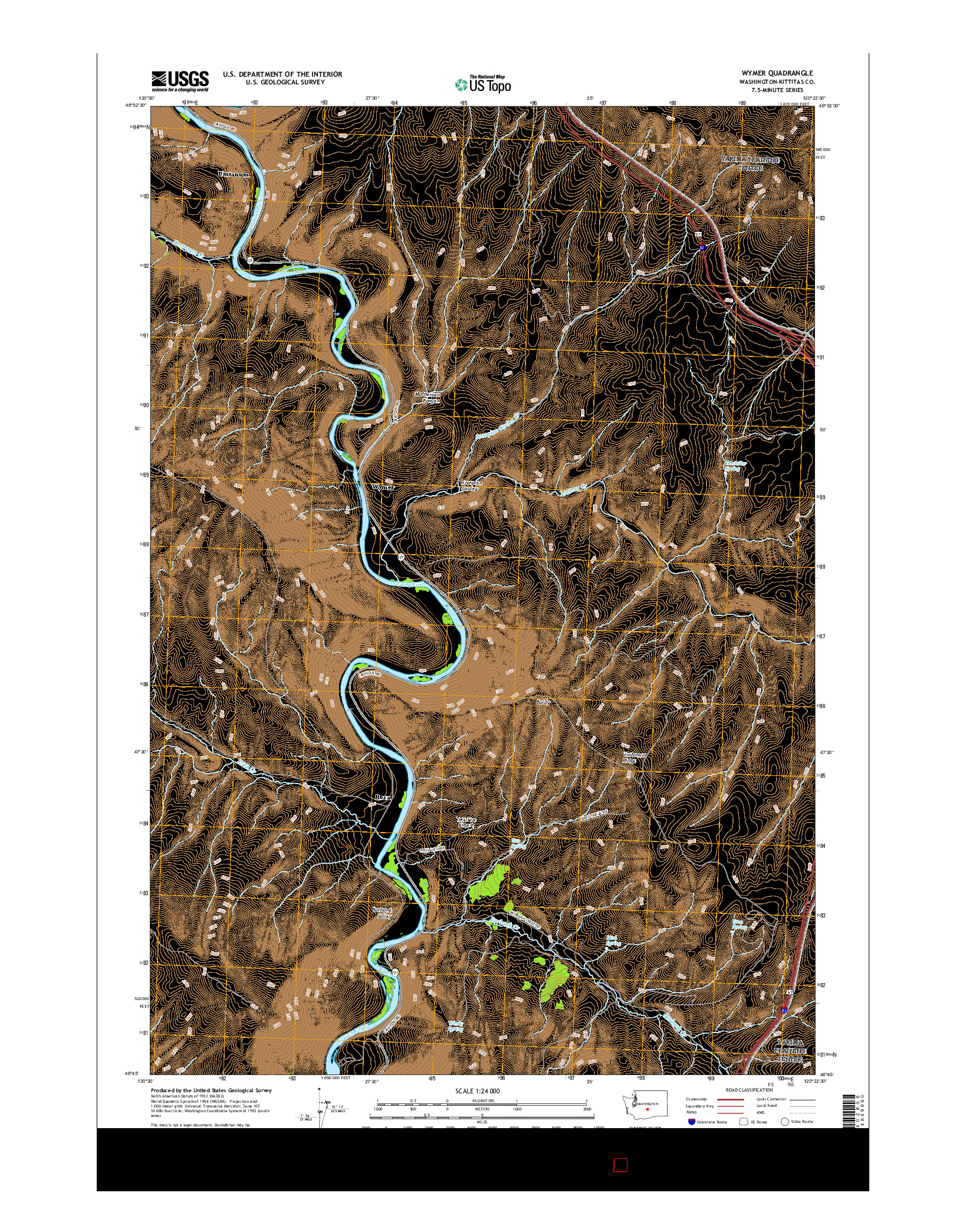 USGS US TOPO 7.5-MINUTE MAP FOR WYMER, WA 2017