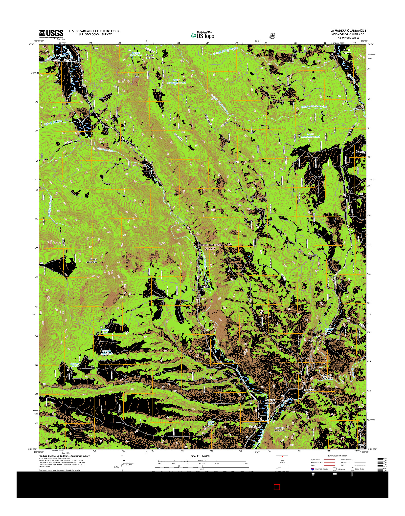 USGS US TOPO 7.5-MINUTE MAP FOR LA MADERA, NM 2017