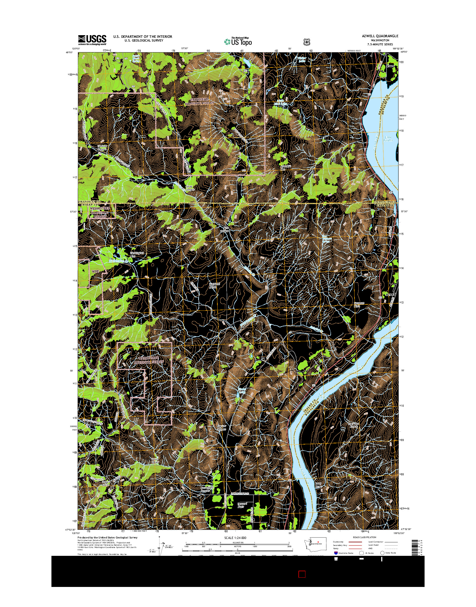 USGS US TOPO 7.5-MINUTE MAP FOR AZWELL, WA 2017