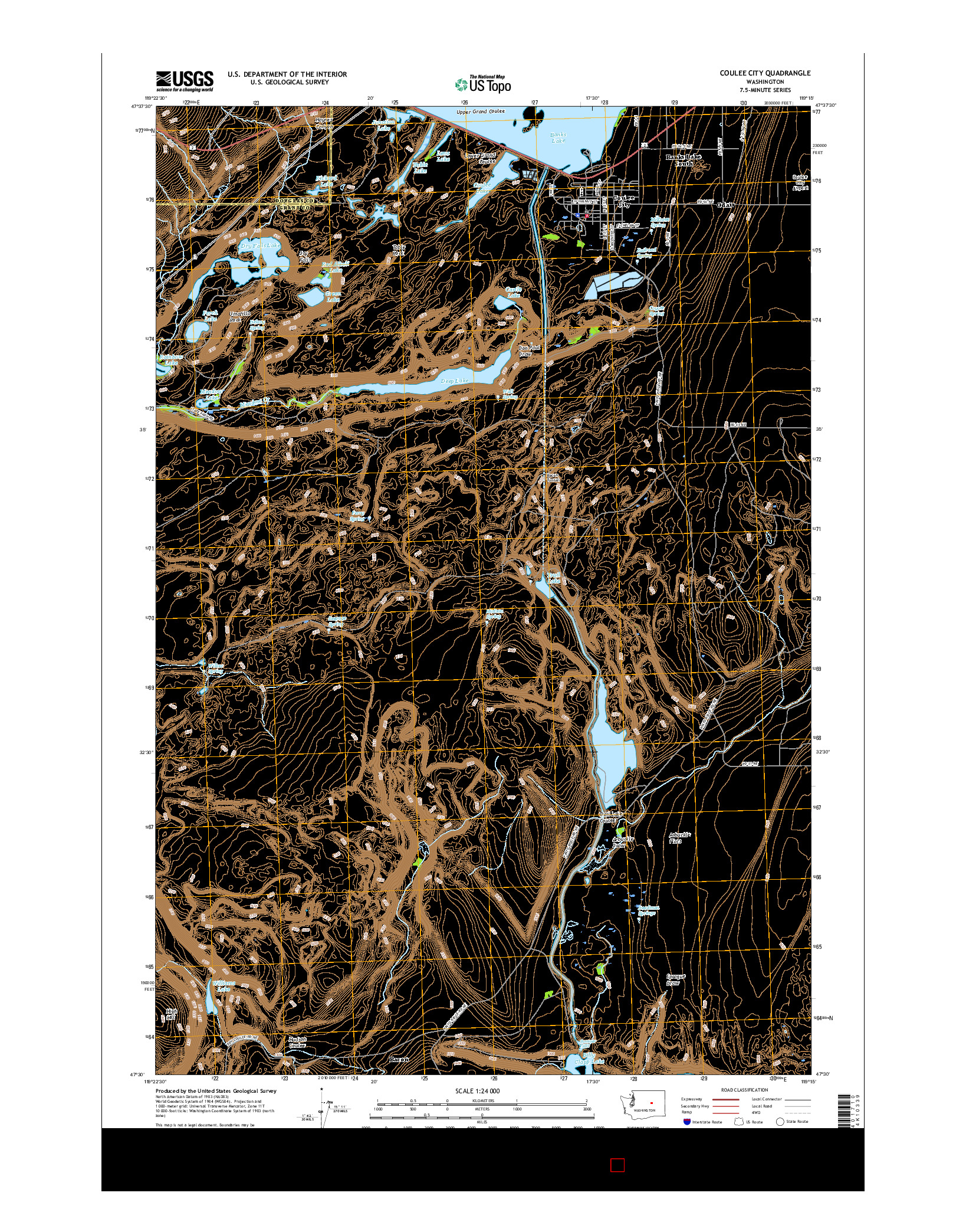 USGS US TOPO 7.5-MINUTE MAP FOR COULEE CITY, WA 2017