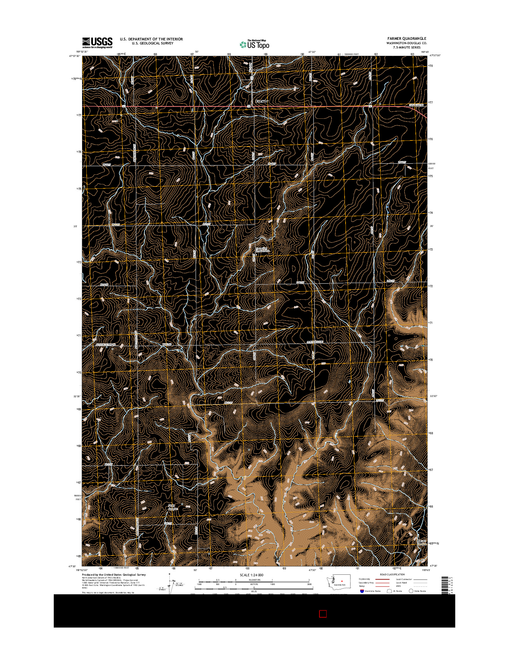 USGS US TOPO 7.5-MINUTE MAP FOR FARMER, WA 2017