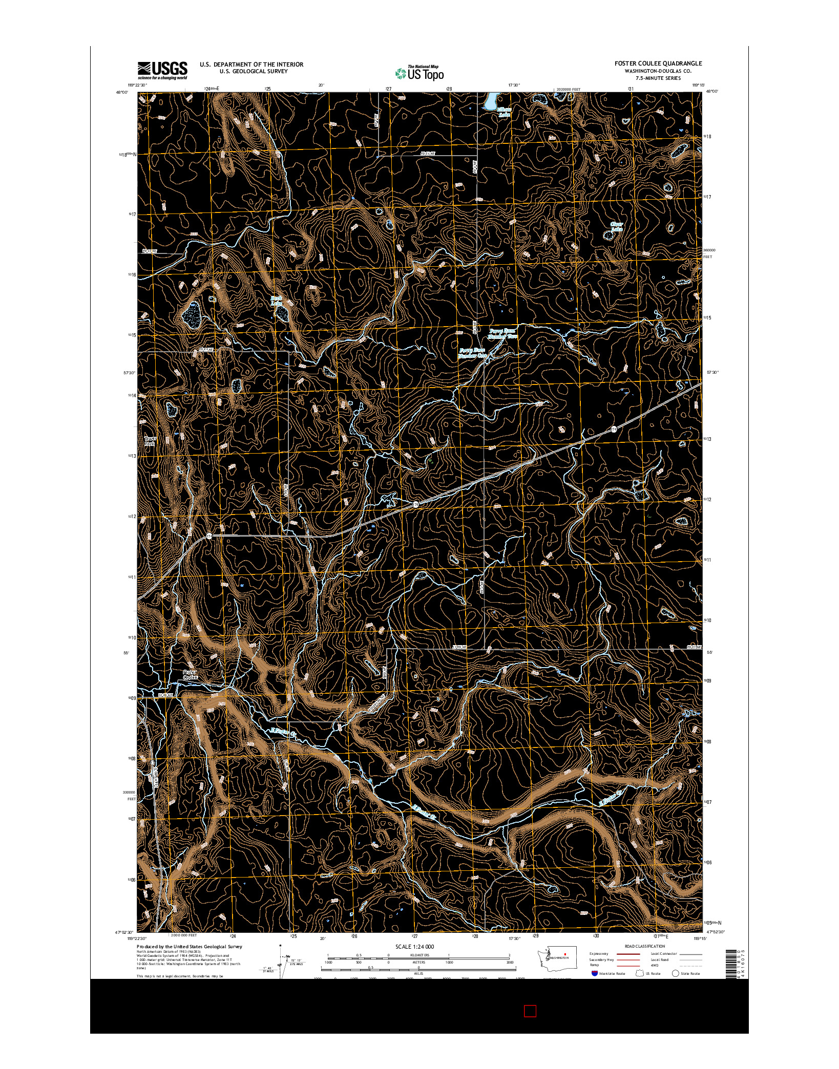 USGS US TOPO 7.5-MINUTE MAP FOR FOSTER COULEE, WA 2017