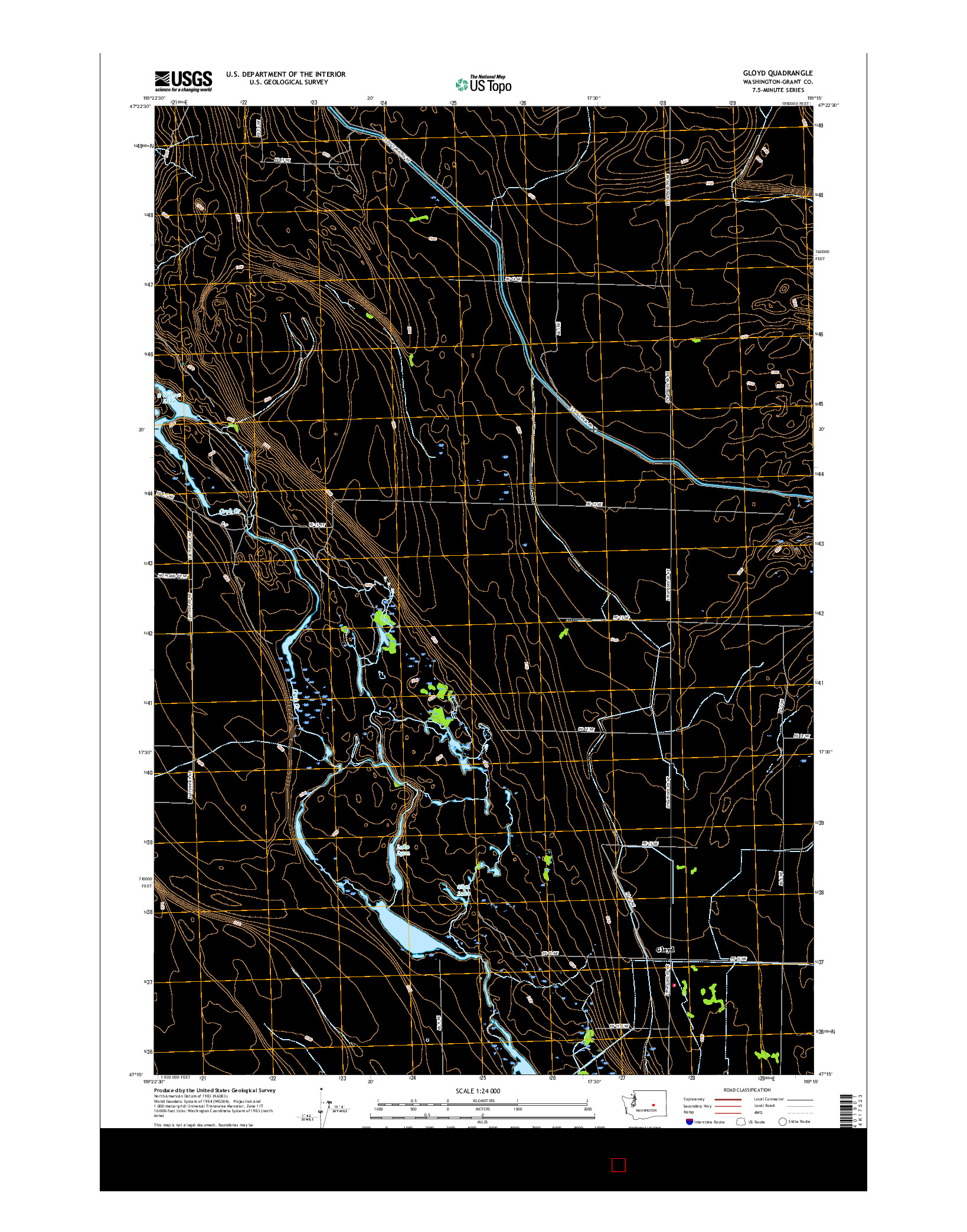 USGS US TOPO 7.5-MINUTE MAP FOR GLOYD, WA 2017