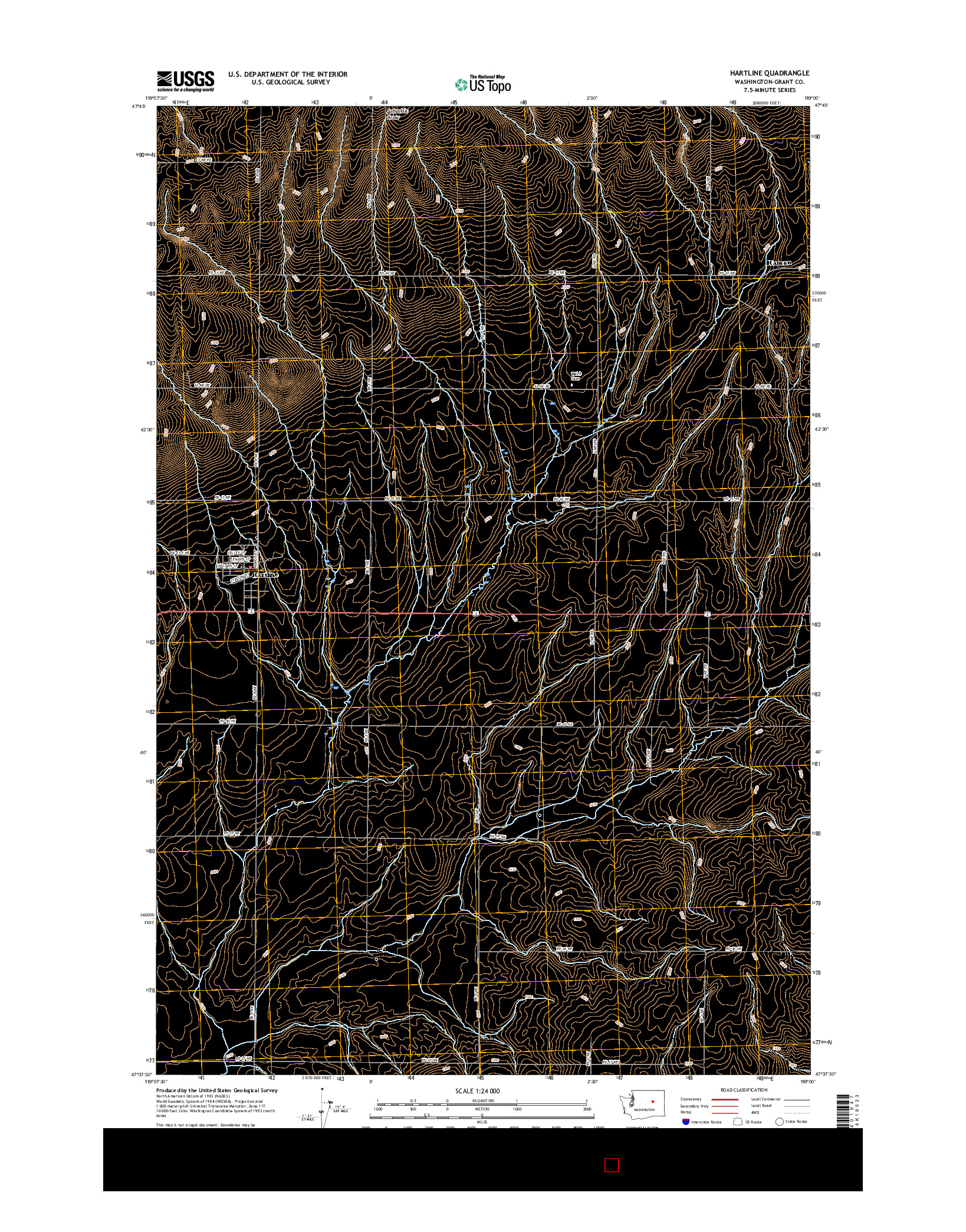 USGS US TOPO 7.5-MINUTE MAP FOR HARTLINE, WA 2017