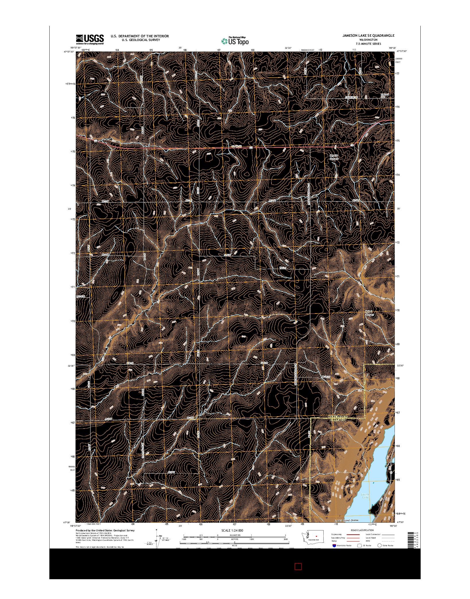 USGS US TOPO 7.5-MINUTE MAP FOR JAMESON LAKE SE, WA 2017