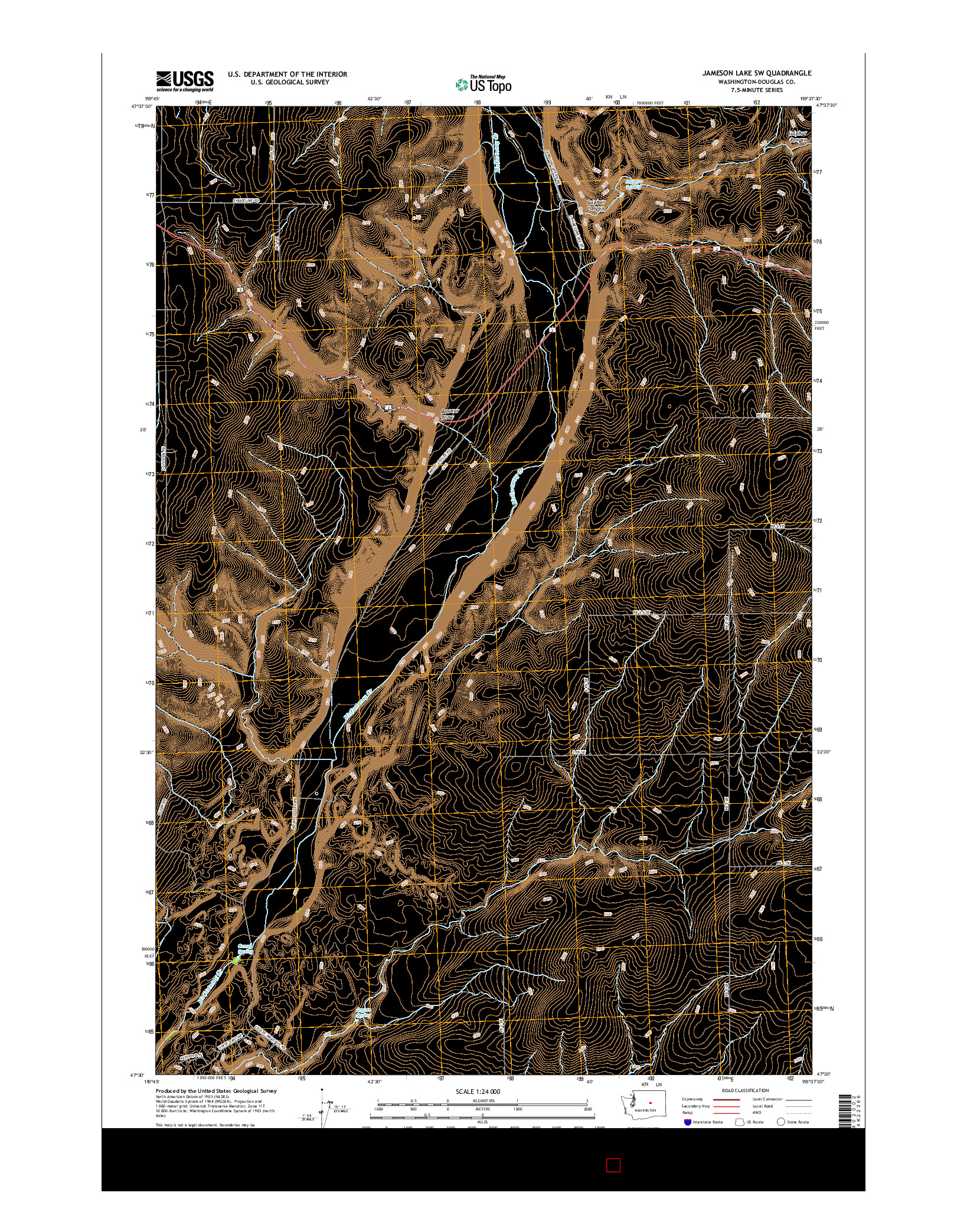 USGS US TOPO 7.5-MINUTE MAP FOR JAMESON LAKE SW, WA 2017