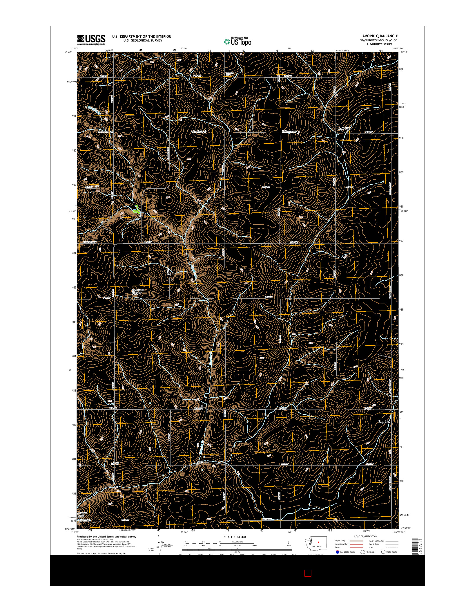 USGS US TOPO 7.5-MINUTE MAP FOR LAMOINE, WA 2017