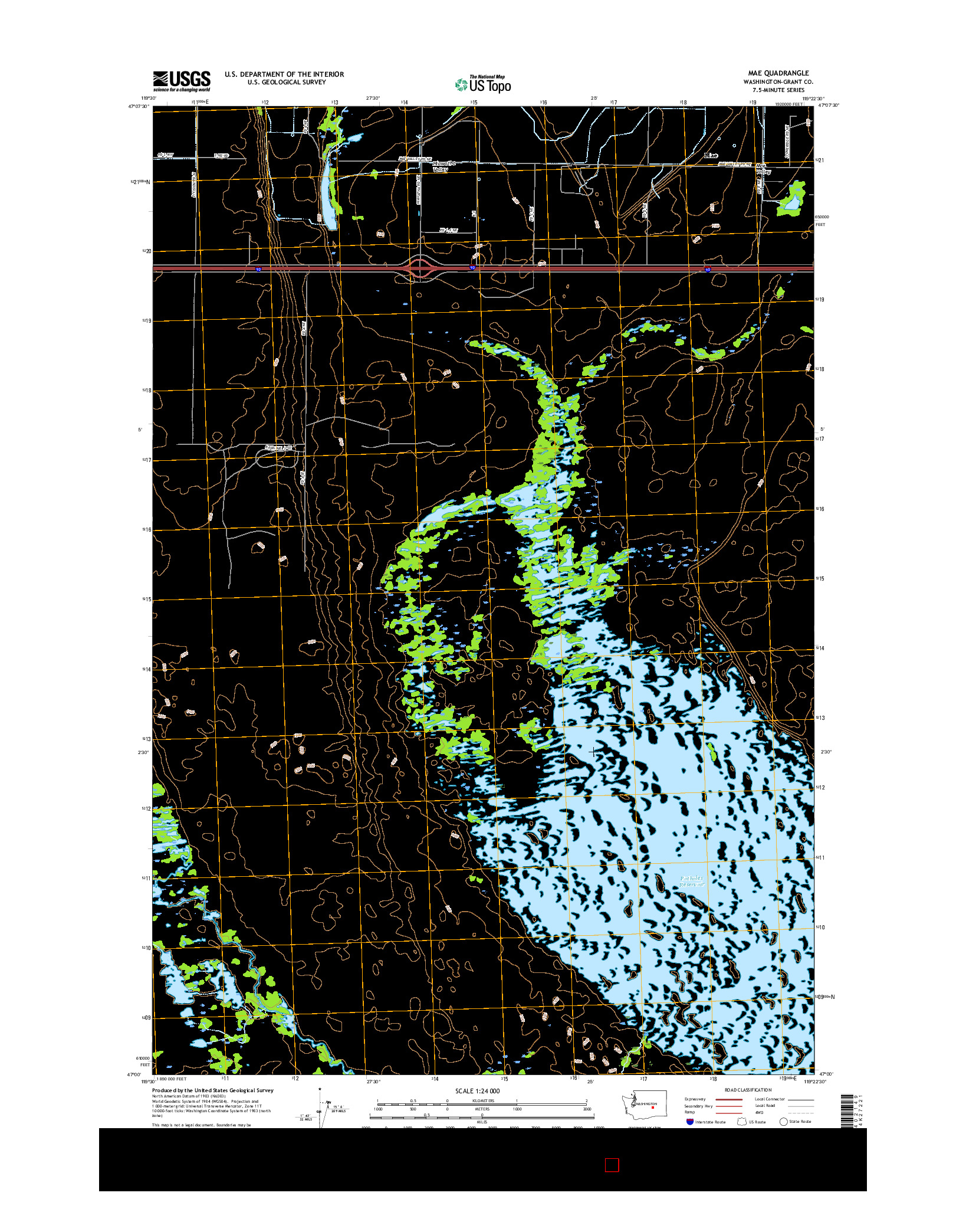 USGS US TOPO 7.5-MINUTE MAP FOR MAE, WA 2017