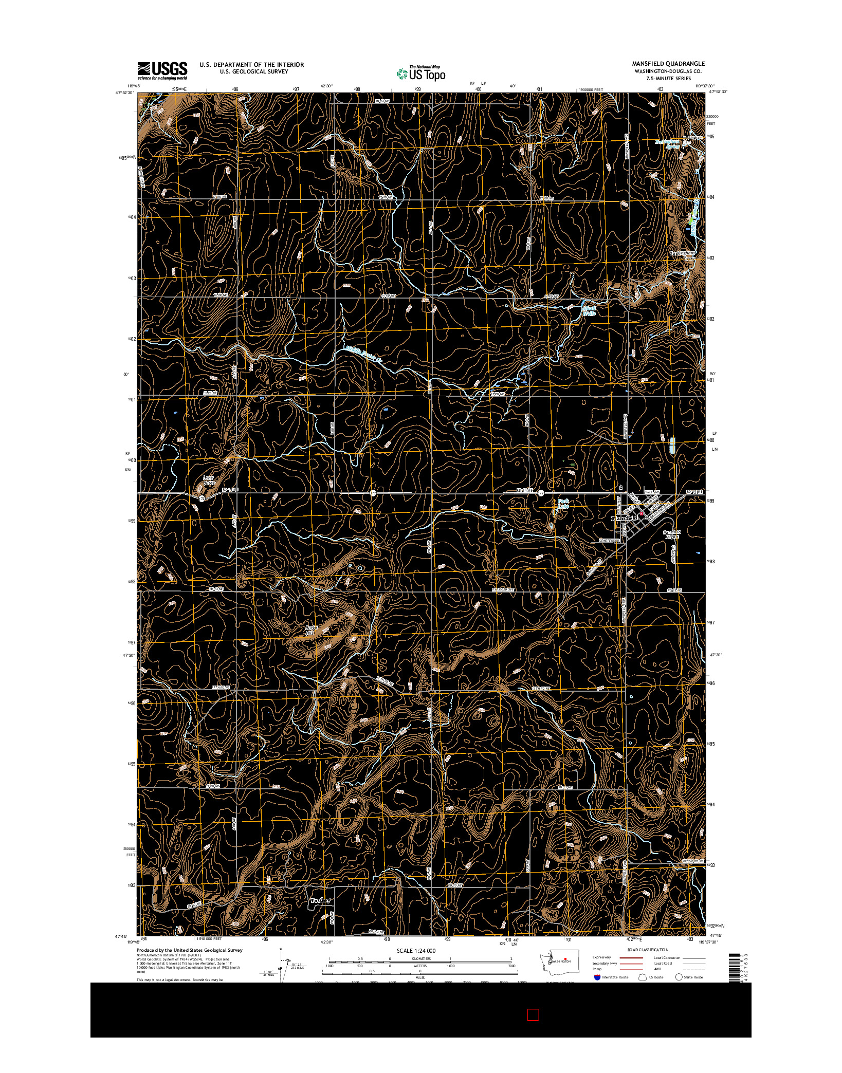 USGS US TOPO 7.5-MINUTE MAP FOR MANSFIELD, WA 2017