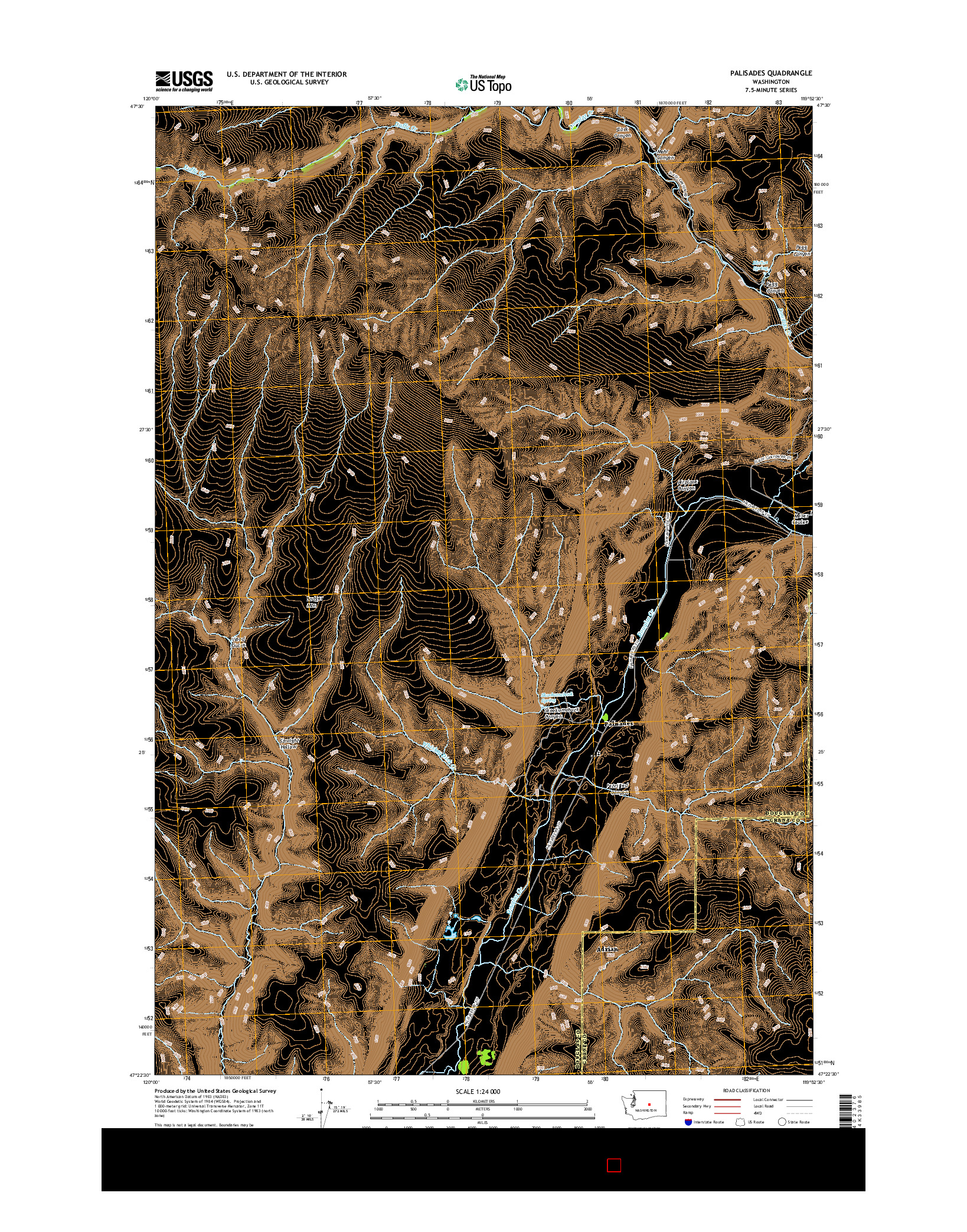 USGS US TOPO 7.5-MINUTE MAP FOR PALISADES, WA 2017