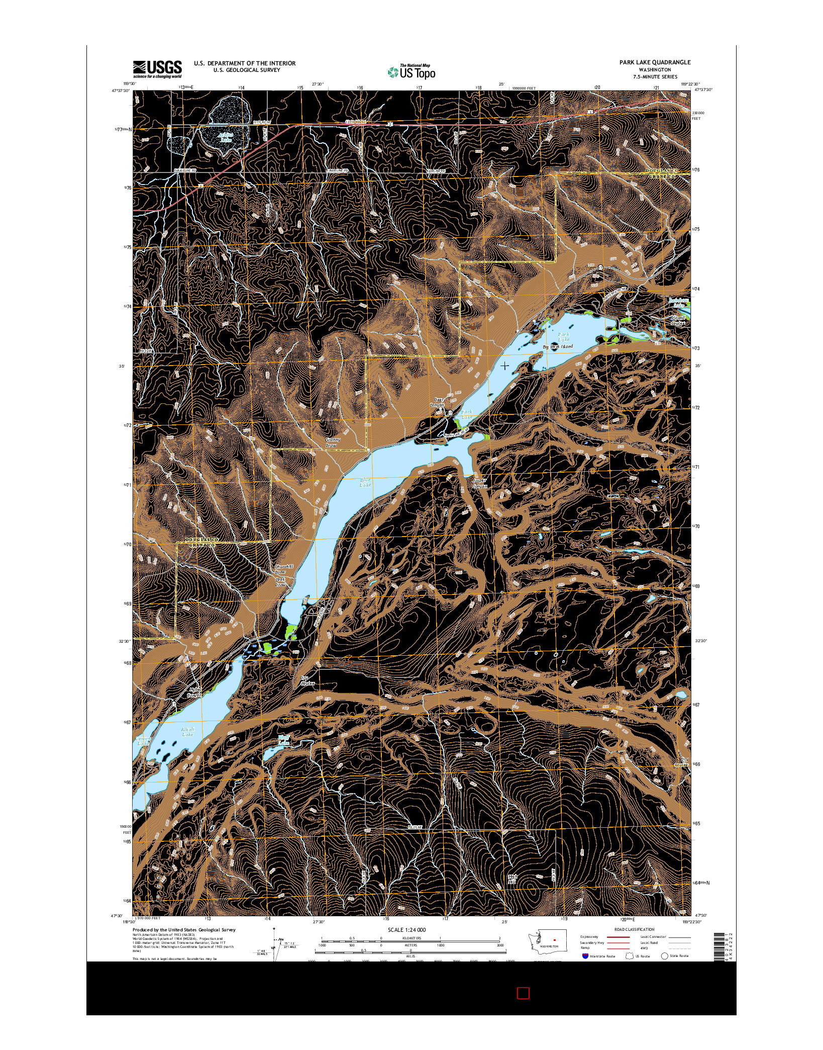 USGS US TOPO 7.5-MINUTE MAP FOR PARK LAKE, WA 2017