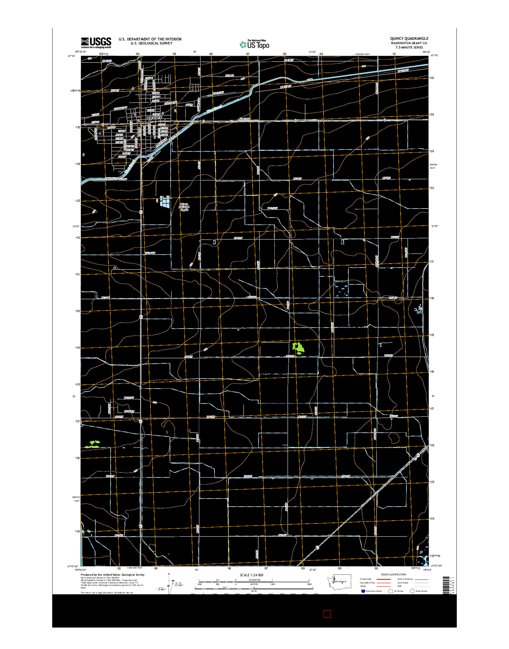 USGS US TOPO 7.5-MINUTE MAP FOR QUINCY, WA 2017