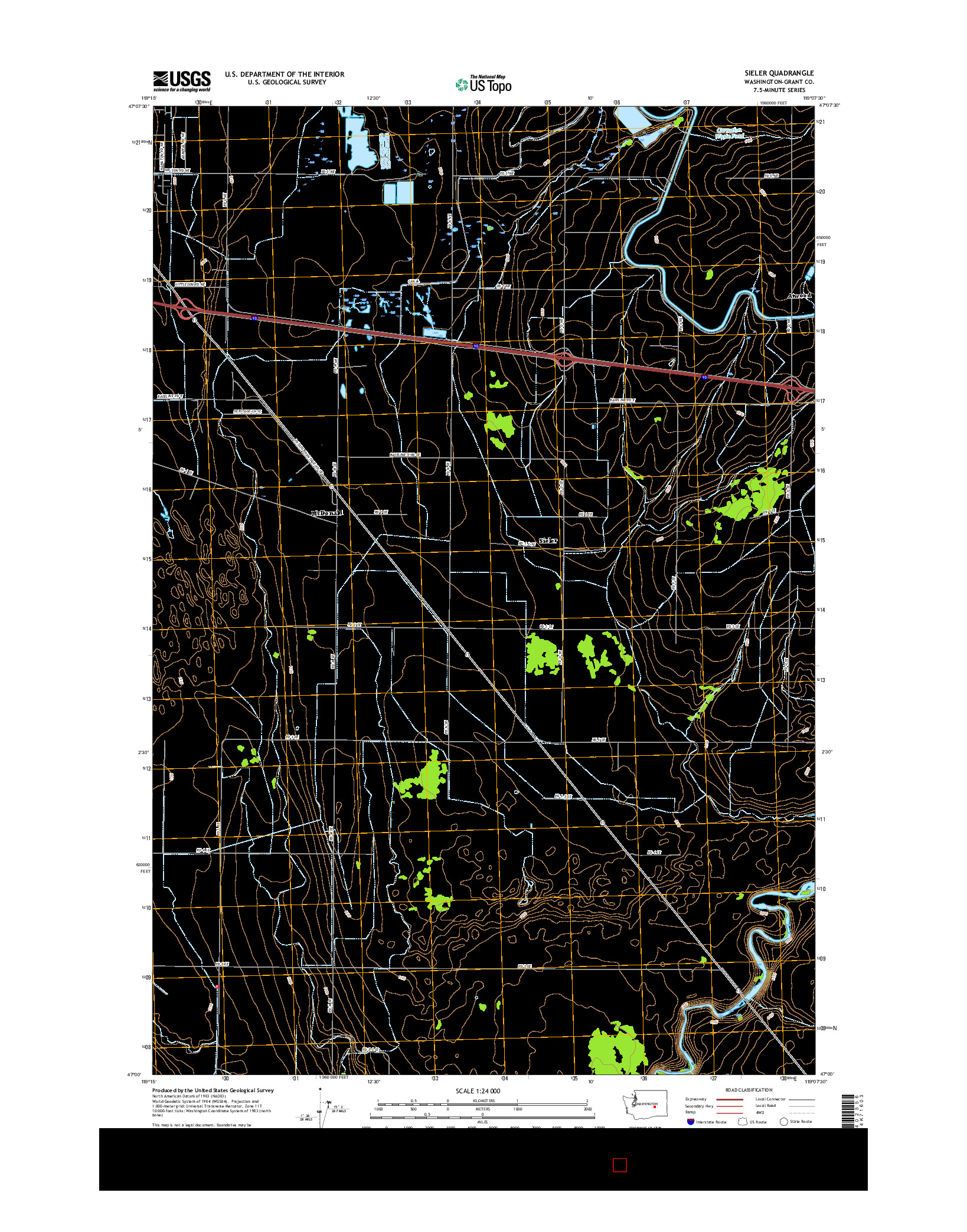 USGS US TOPO 7.5-MINUTE MAP FOR SIELER, WA 2017