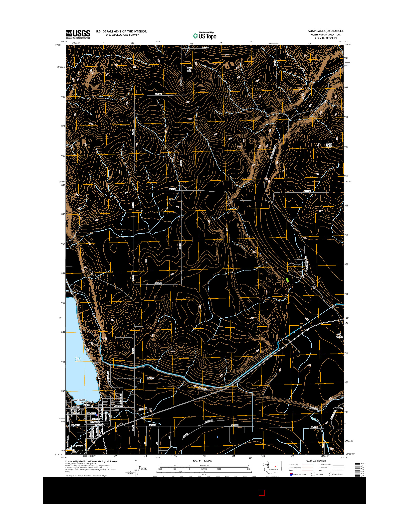 USGS US TOPO 7.5-MINUTE MAP FOR SOAP LAKE, WA 2017