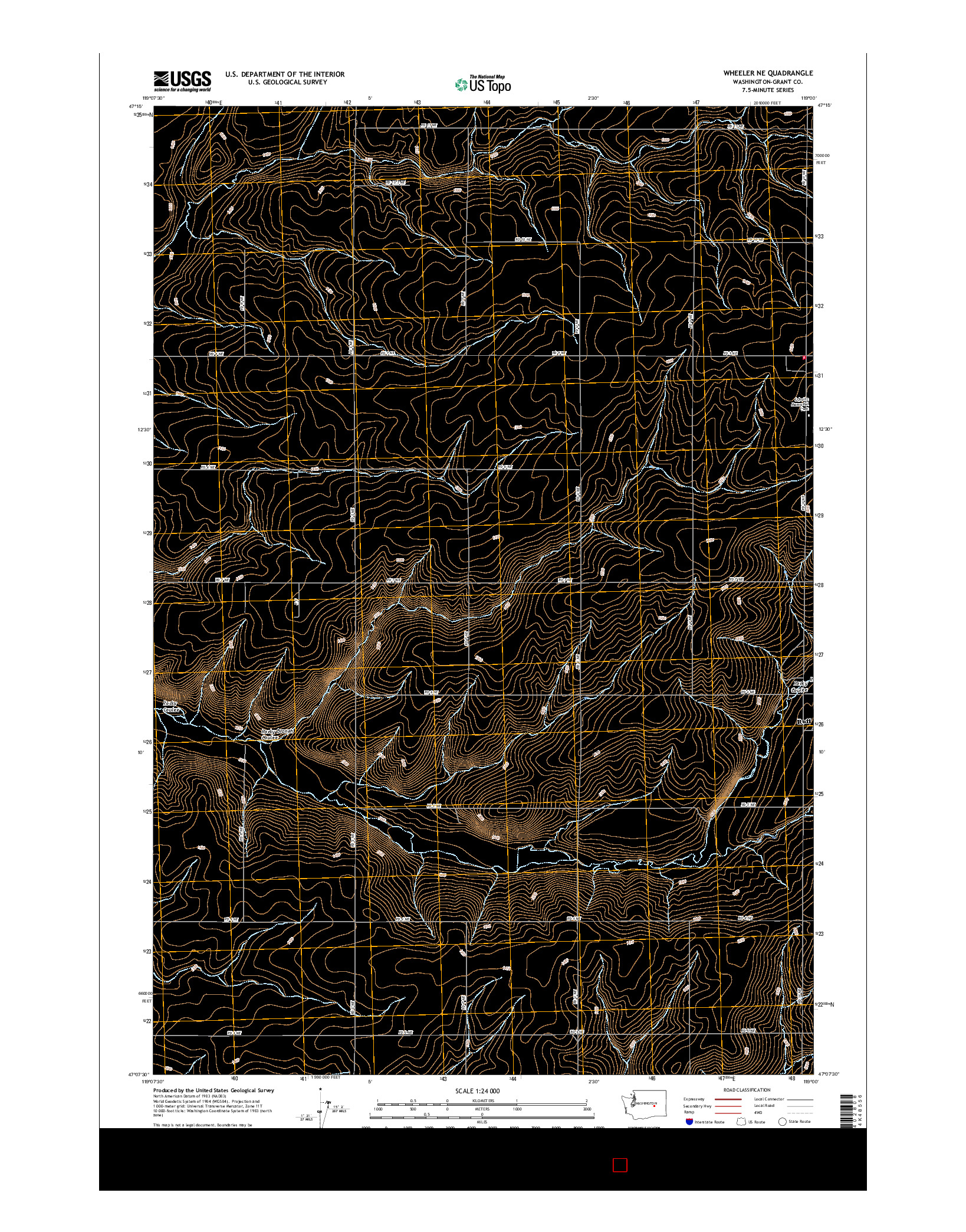 USGS US TOPO 7.5-MINUTE MAP FOR WHEELER NE, WA 2017