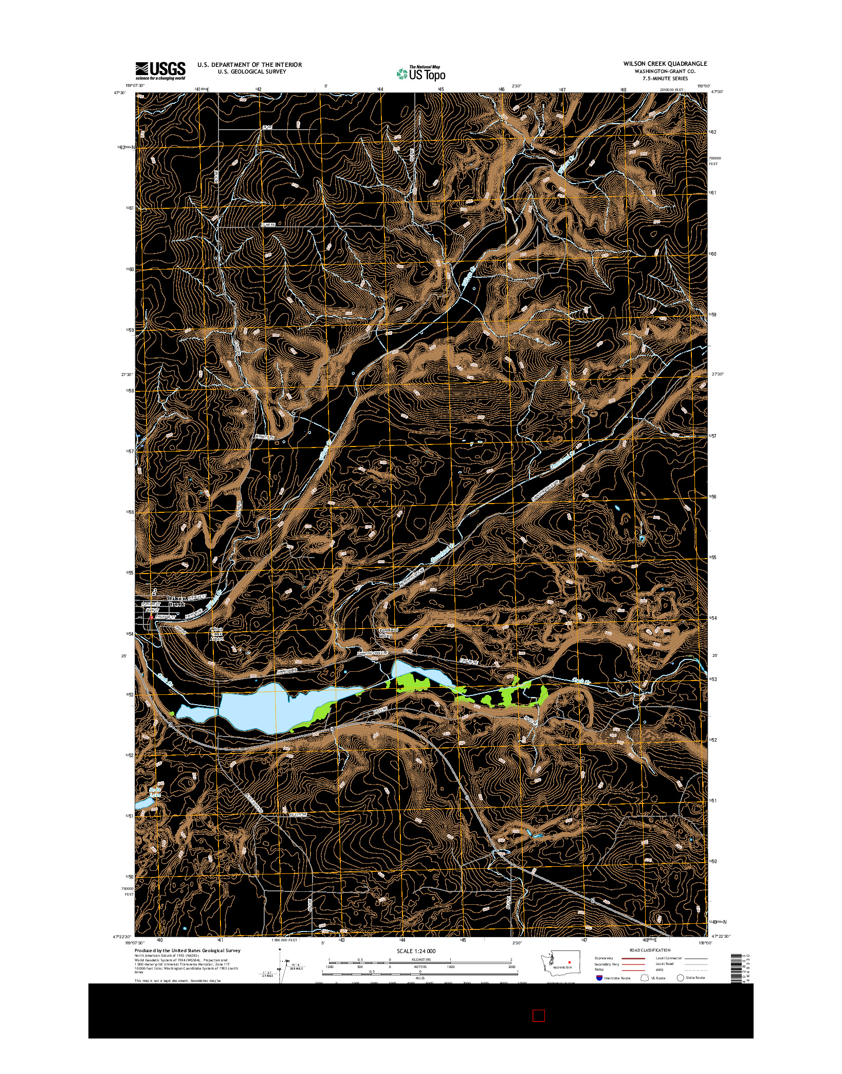 USGS US TOPO 7.5-MINUTE MAP FOR WILSON CREEK, WA 2017